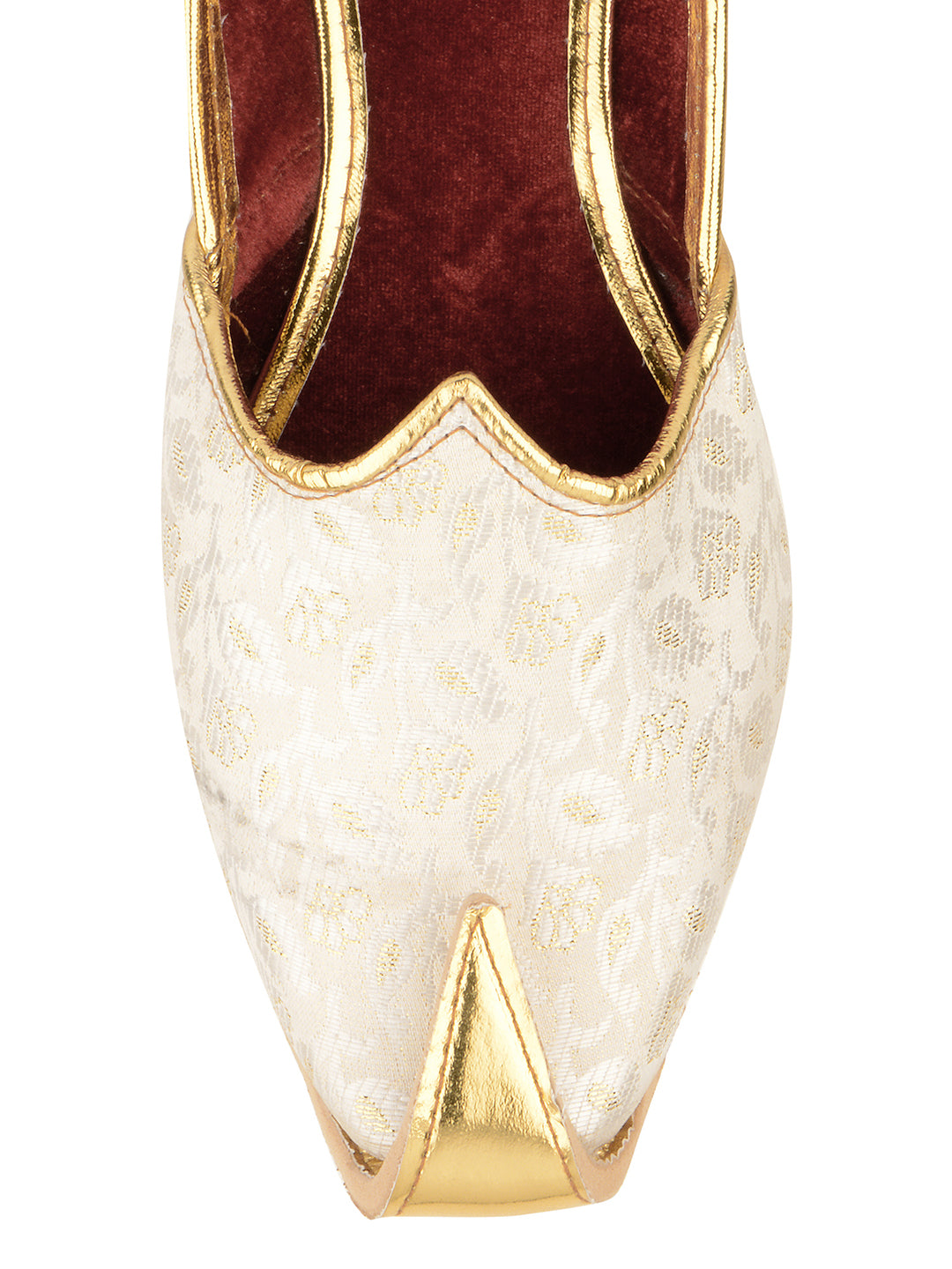 DESI COLOUR Mens Off White Ethnic Footwear/Punjabi Jutti