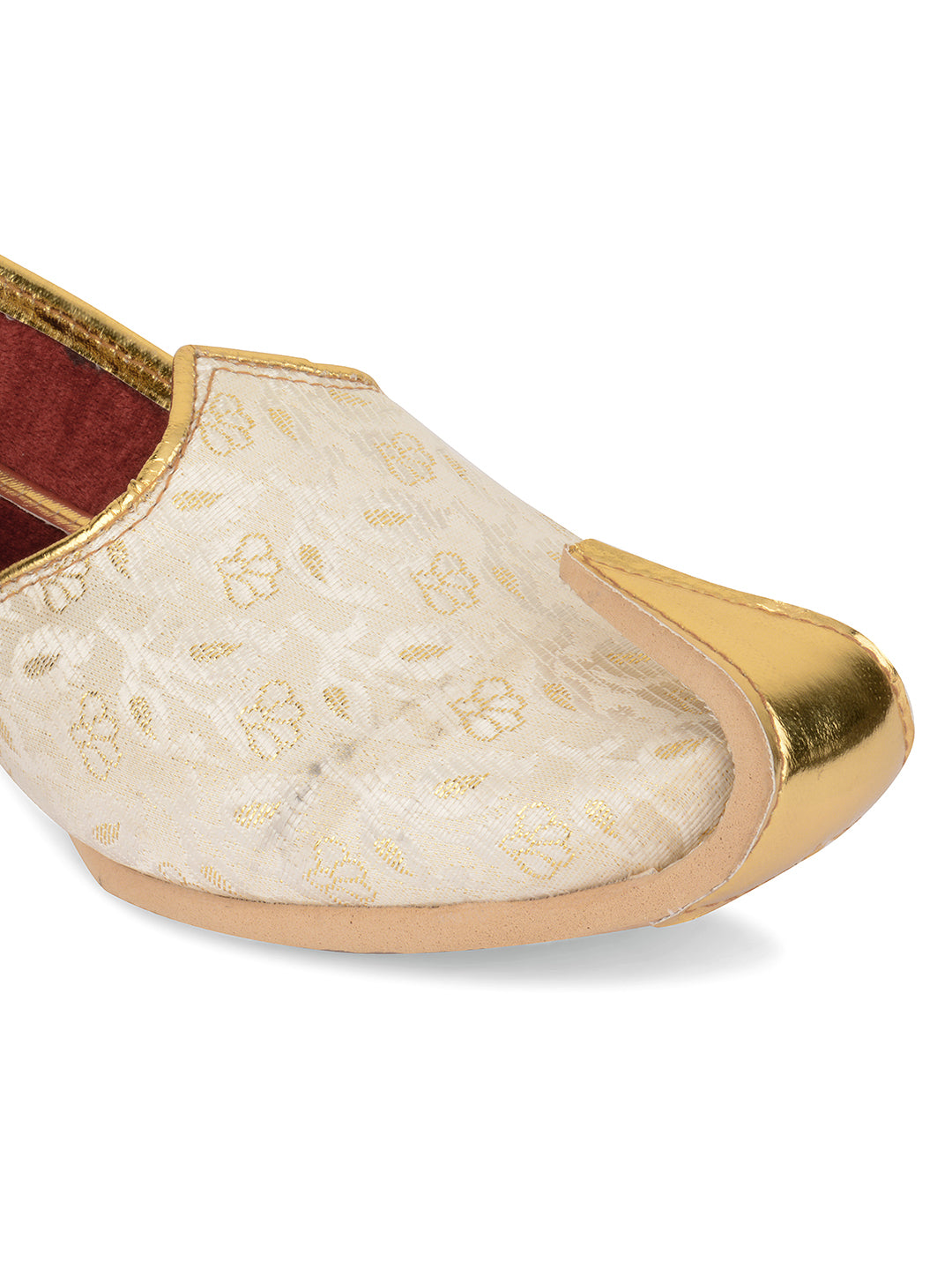 DESI COLOUR Mens Off White Ethnic Footwear/Punjabi Jutti