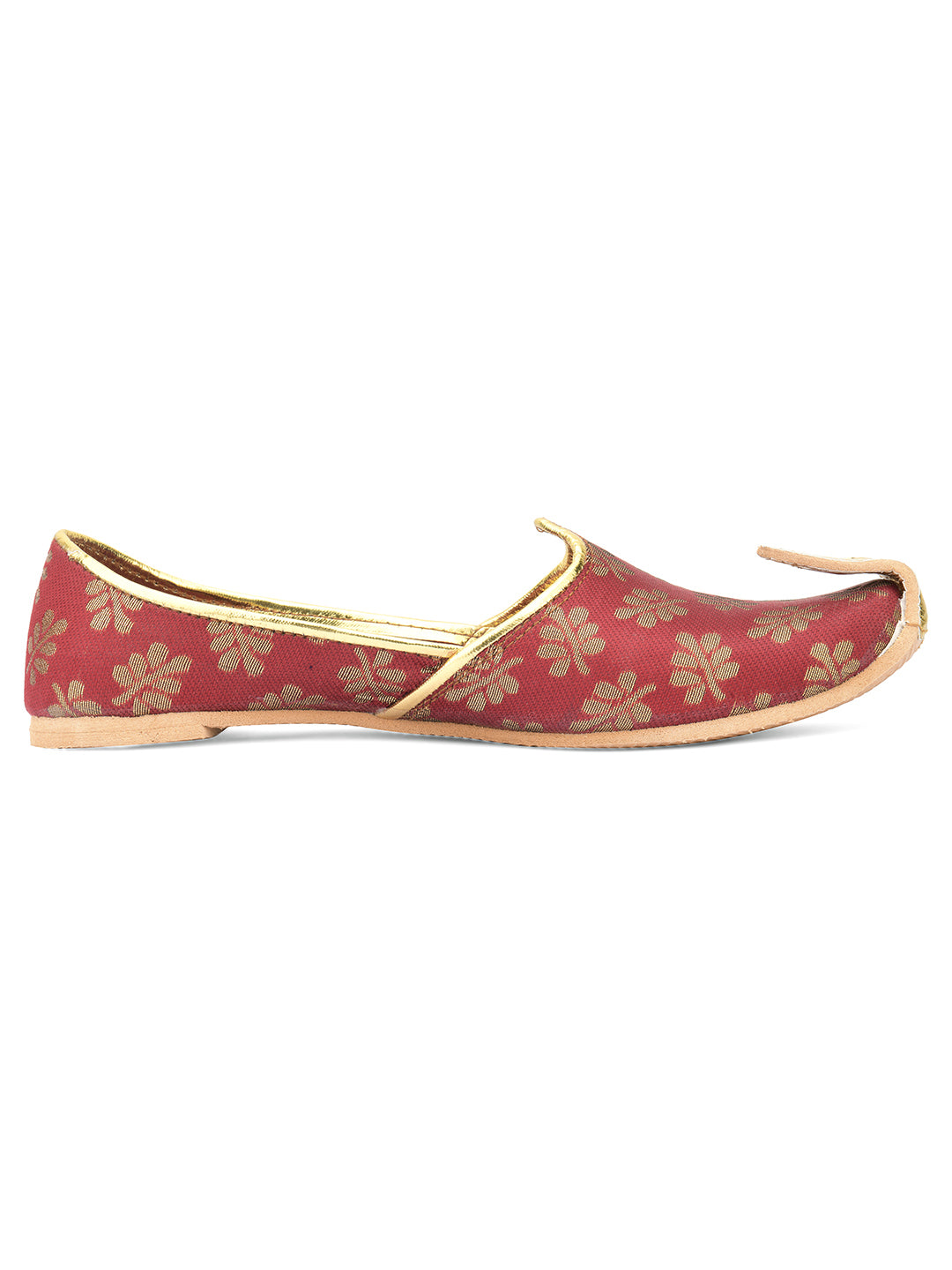 DESI COLOUR Mens Gold Ethnic Footwear/Punjabi Jutti