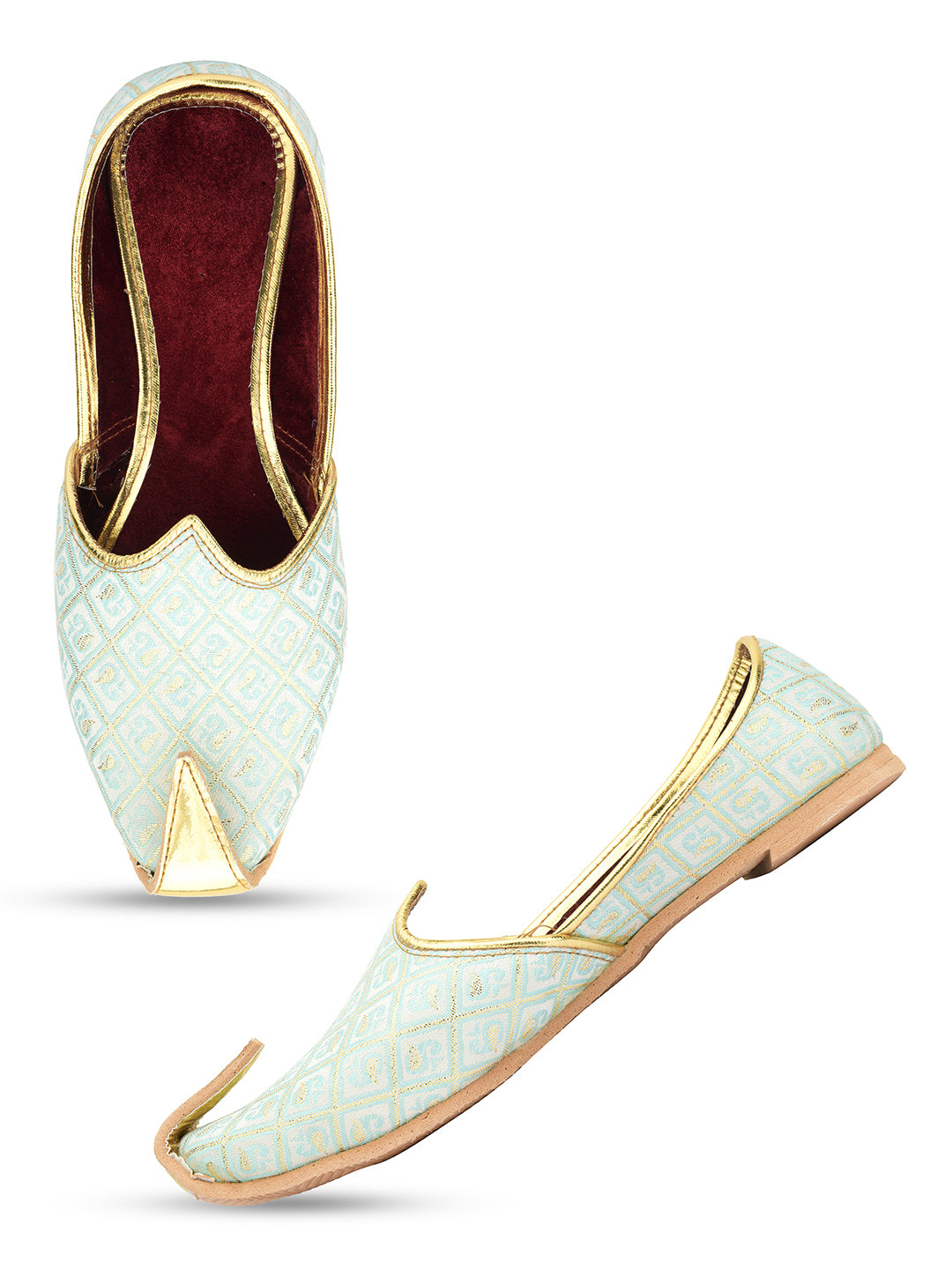 DESI COLOUR Mens Gold Ethnic Footwear/Punjabi Jutti