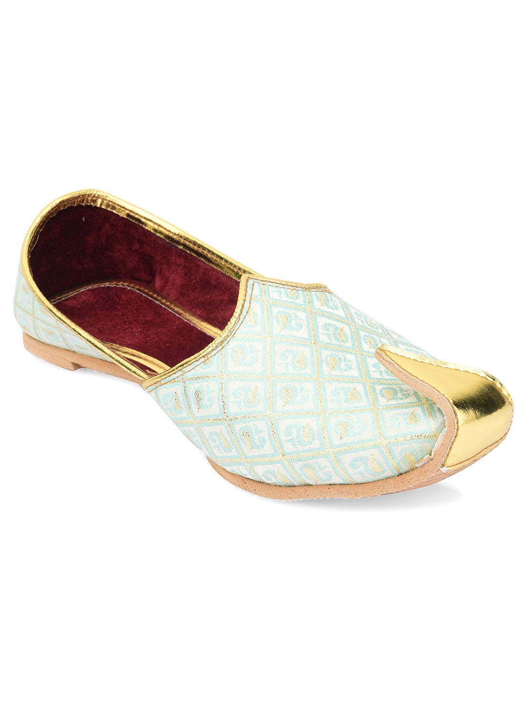 DESI COLOUR Mens Gold Ethnic Footwear/Punjabi Jutti