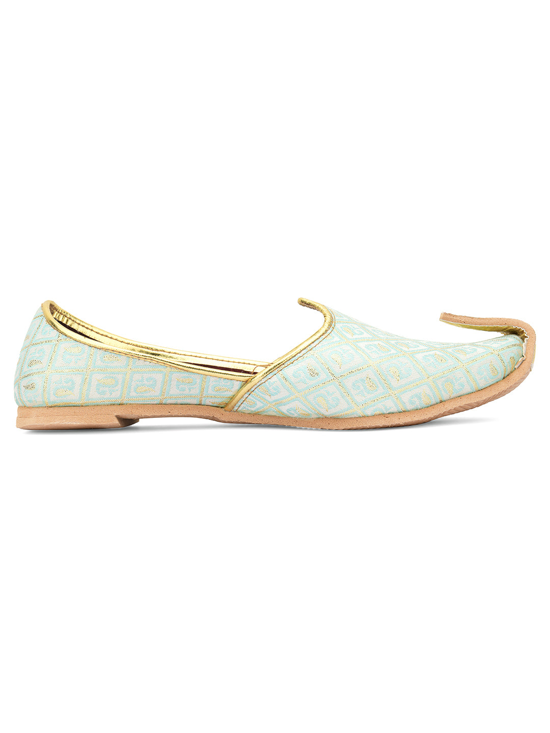 DESI COLOUR Mens Gold Ethnic Footwear/Punjabi Jutti