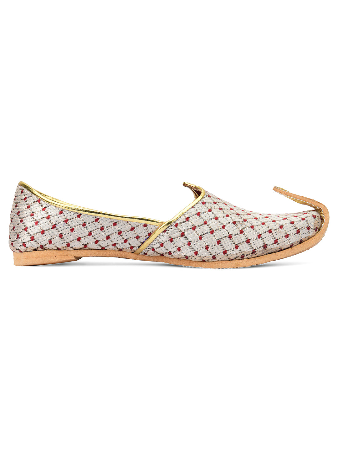 DESI COLOUR Mens Silver Ethnic Footwear/Punjabi Jutti