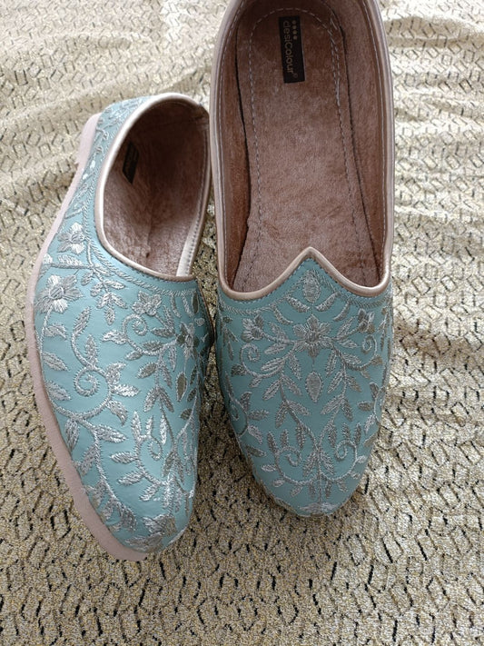 Mens Sea Green Ethnic Footwear/Punjabi Jutti