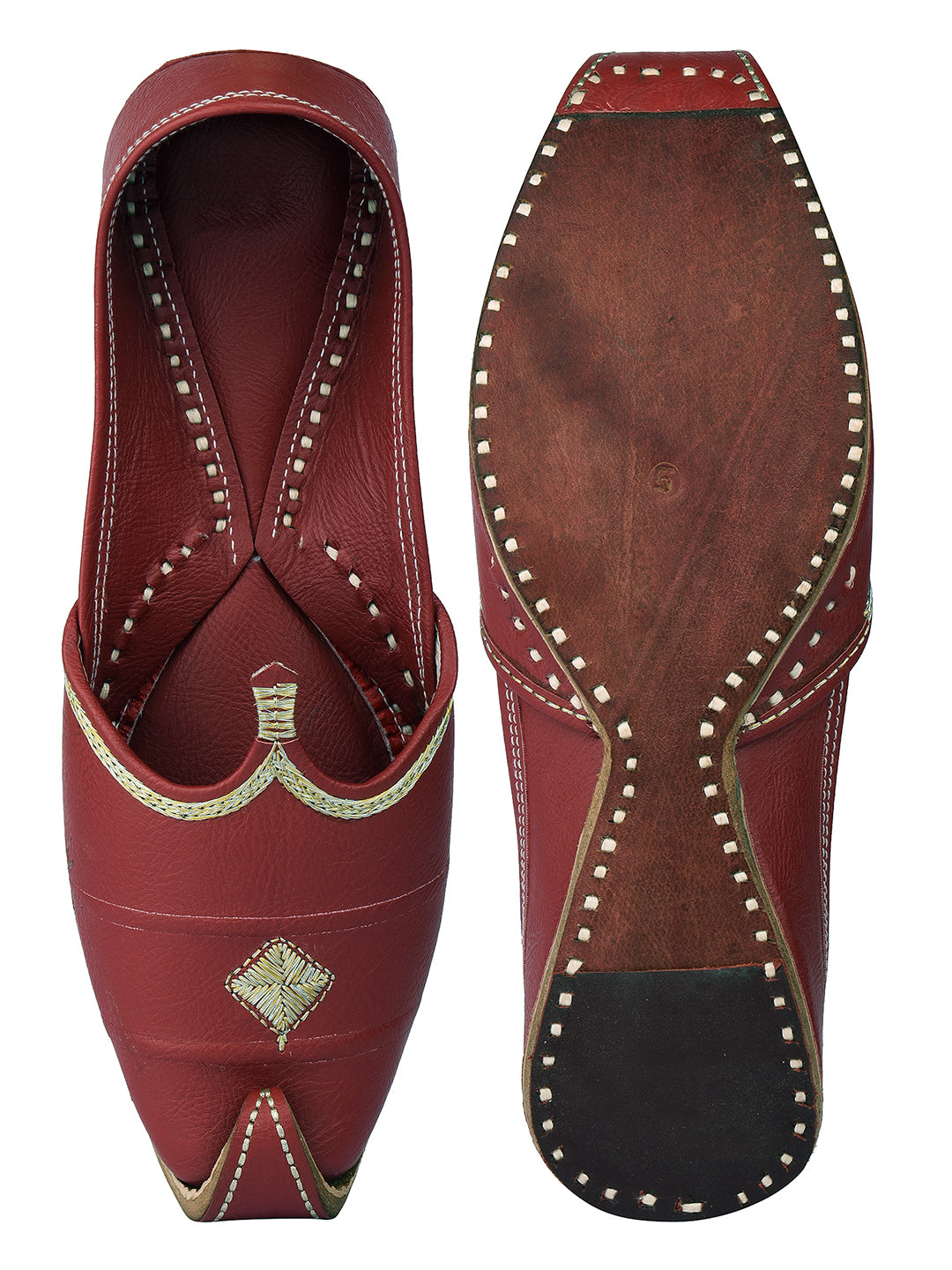 DESI COLOUR Mens Maroon Ethnic Footwear/Punjabi Jutti