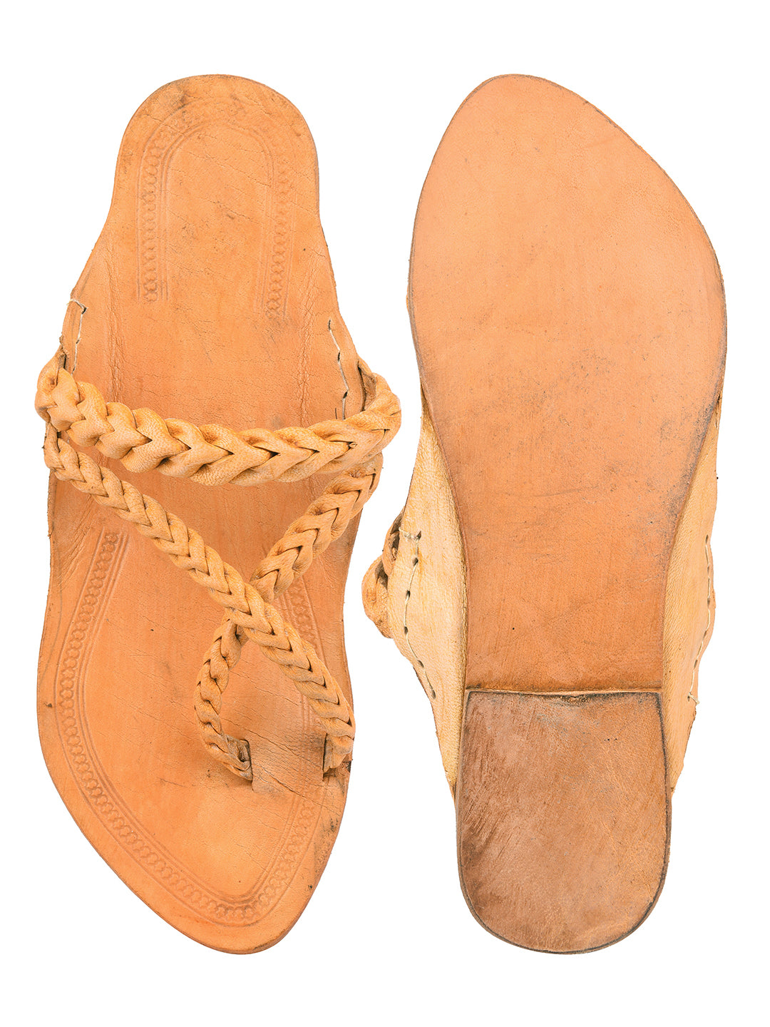 DESI COLOUR Mens Tan Ethnic Footwear/Punjabi Jutti