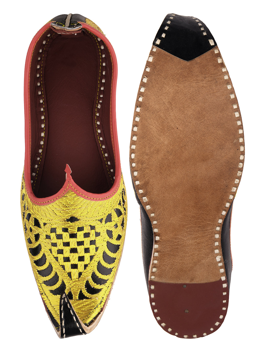 DESI COLOUR Mens Black Ethnic Footwear/Punjabi Jutti