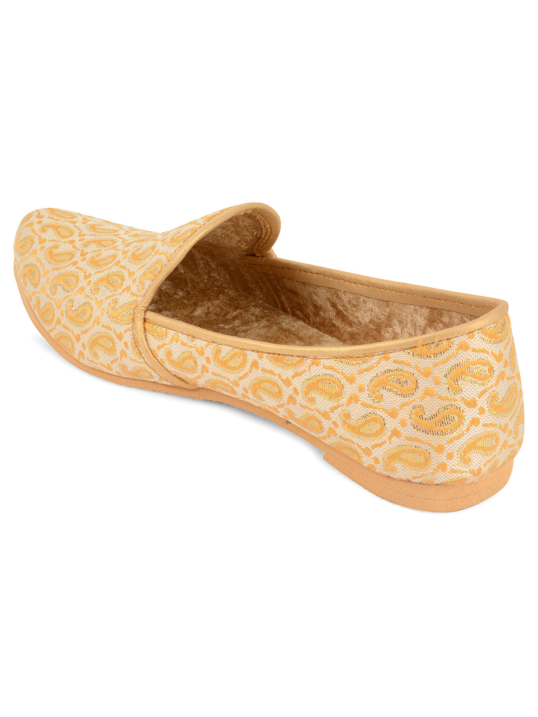 DESI COLOUR Mens Gold Ethnic Footwear/Punjabi Jutti