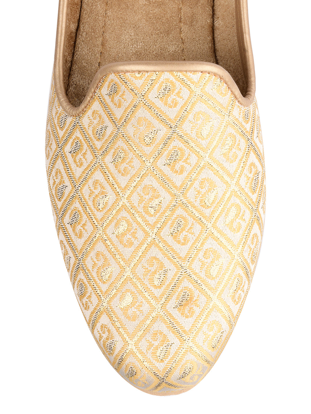 DESI COLOUR Mens Gold Ethnic Footwear/Punjabi Jutti