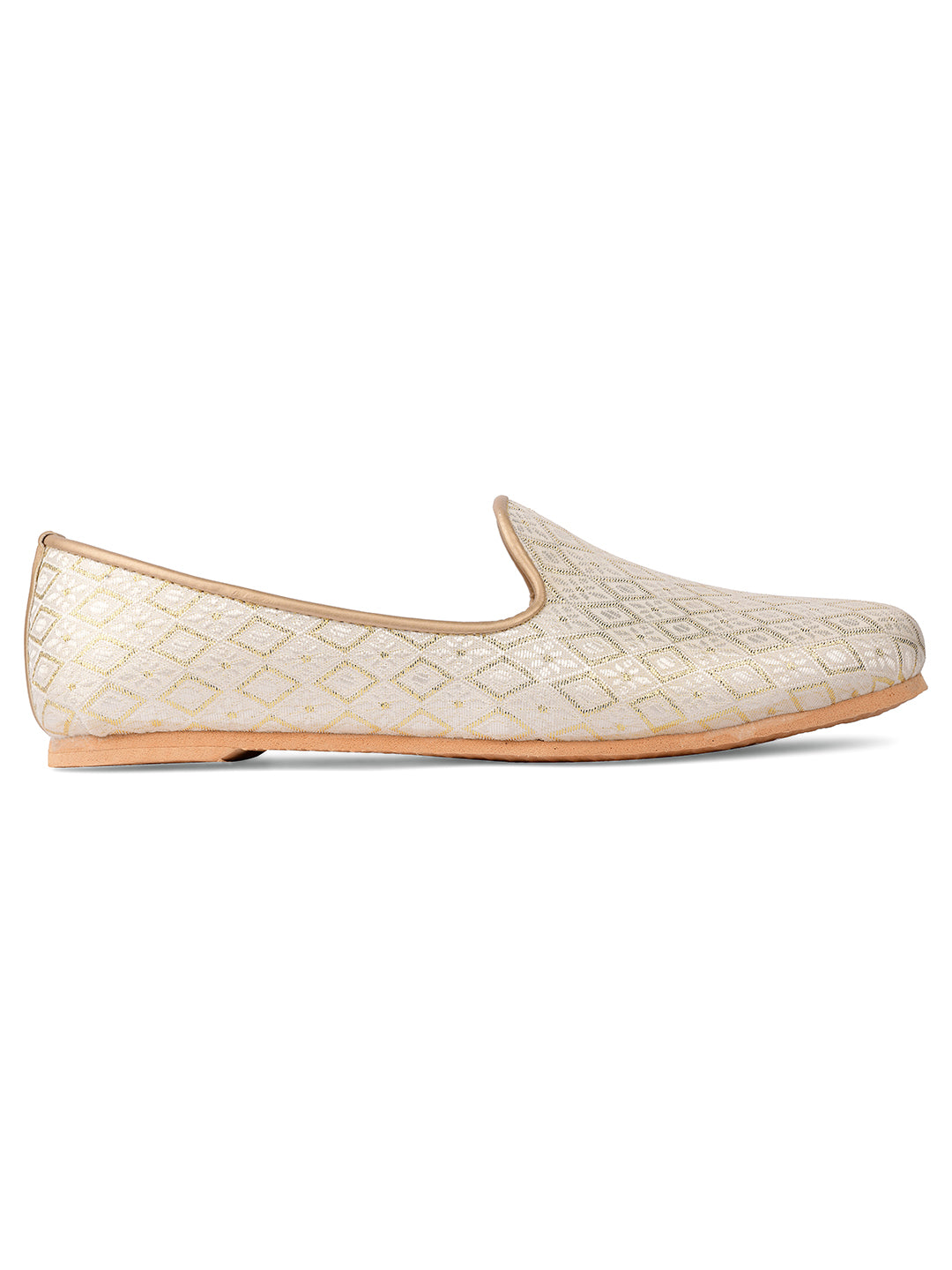 DESI COLOUR Mens Gold Ethnic Footwear/Punjabi Jutti