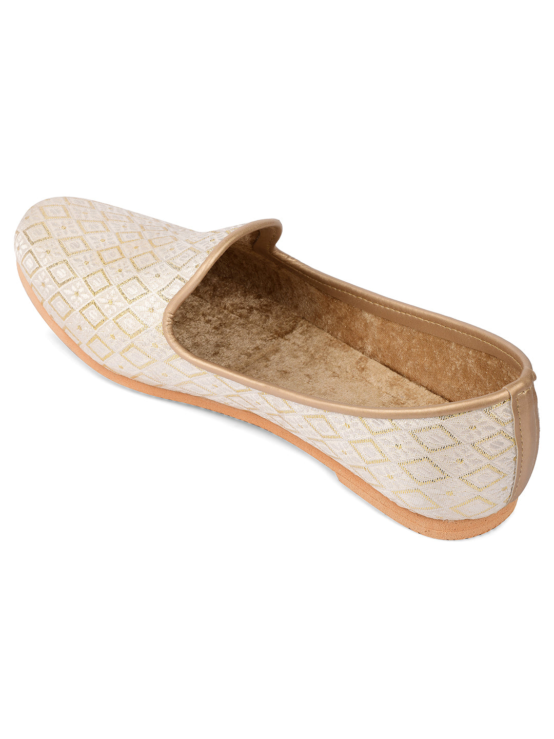 DESI COLOUR Mens Gold Ethnic Footwear/Punjabi Jutti