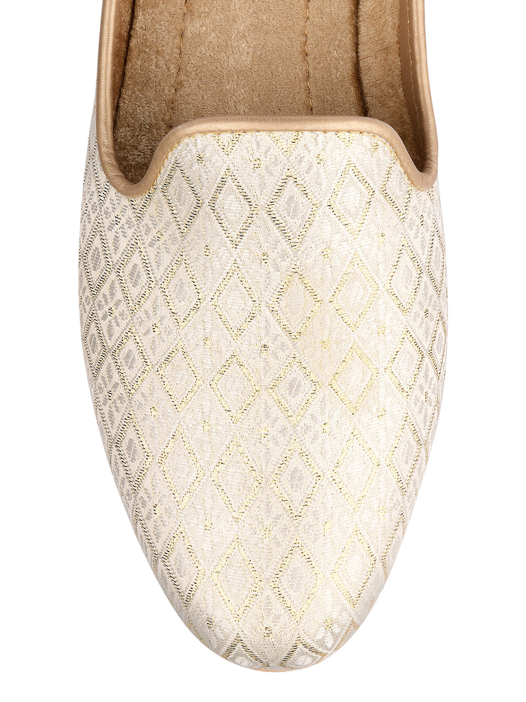 DESI COLOUR Mens Gold Ethnic Footwear/Punjabi Jutti