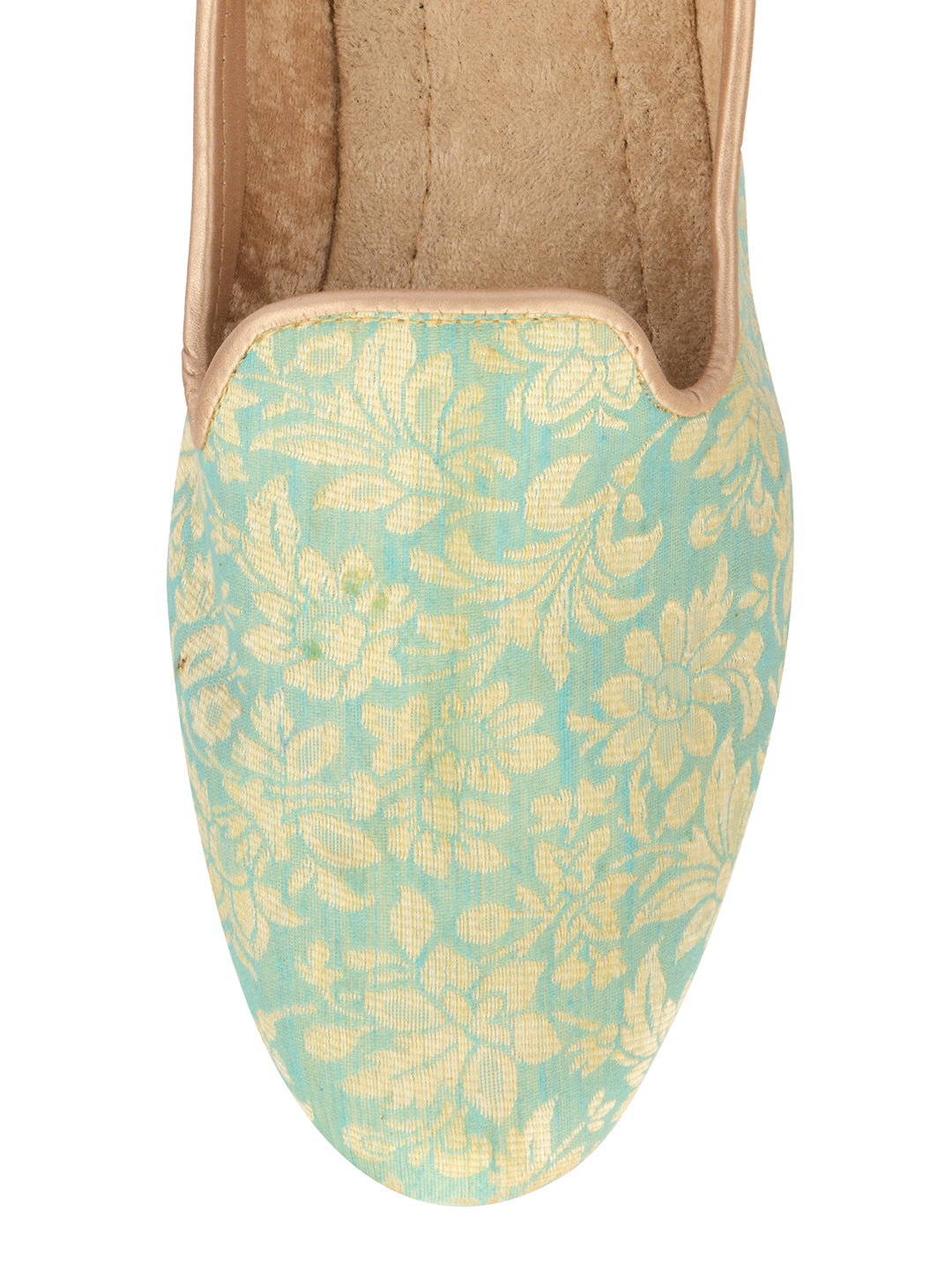 DESI COLOUR Mens Gold Ethnic Footwear/Punjabi Jutti