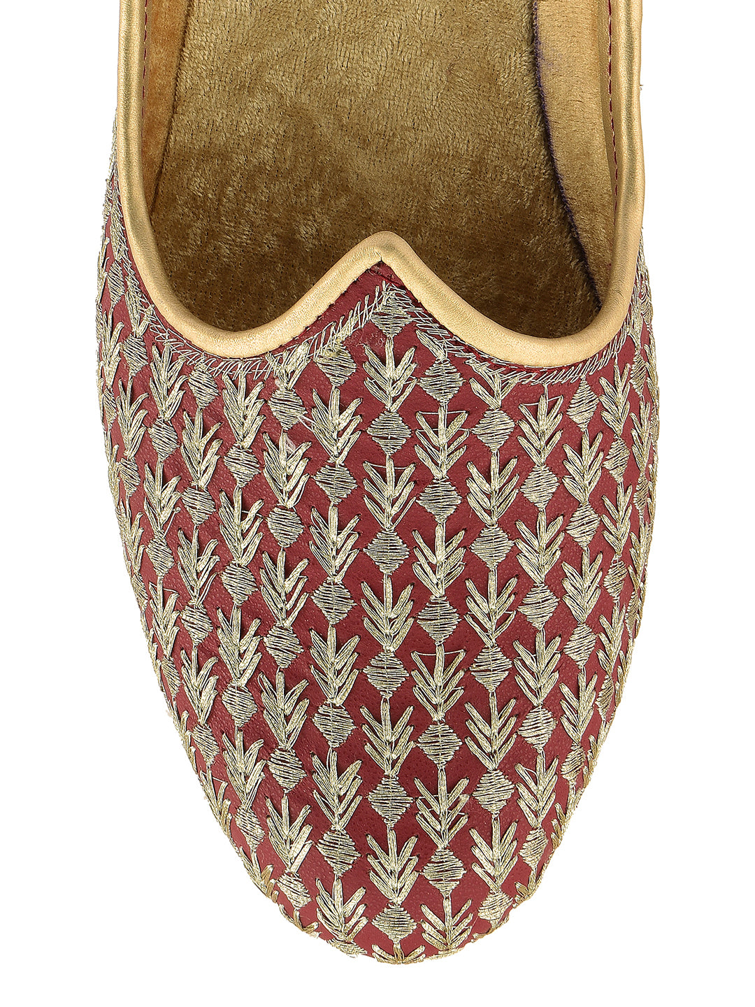 DESI COLOUR Mens Gold Ethnic Footwear/Punjabi Jutti