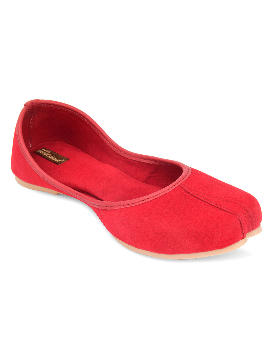 DESI COLOUR Women Red Ethnic Punjabi Jutti