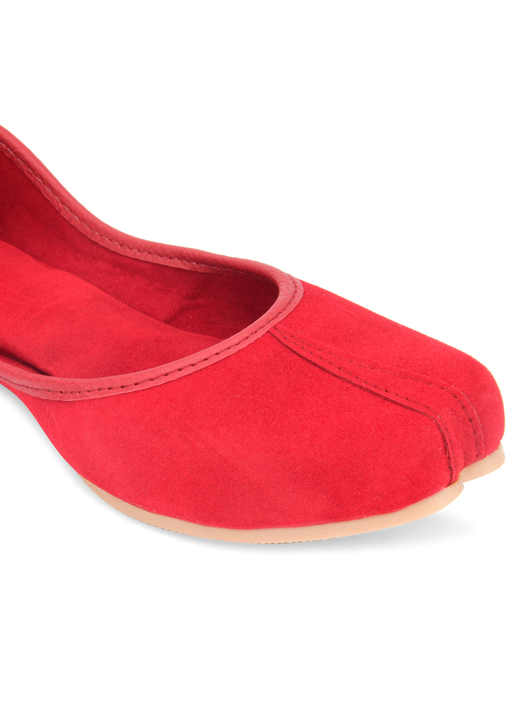 DESI COLOUR Women Red Ethnic Punjabi Jutti