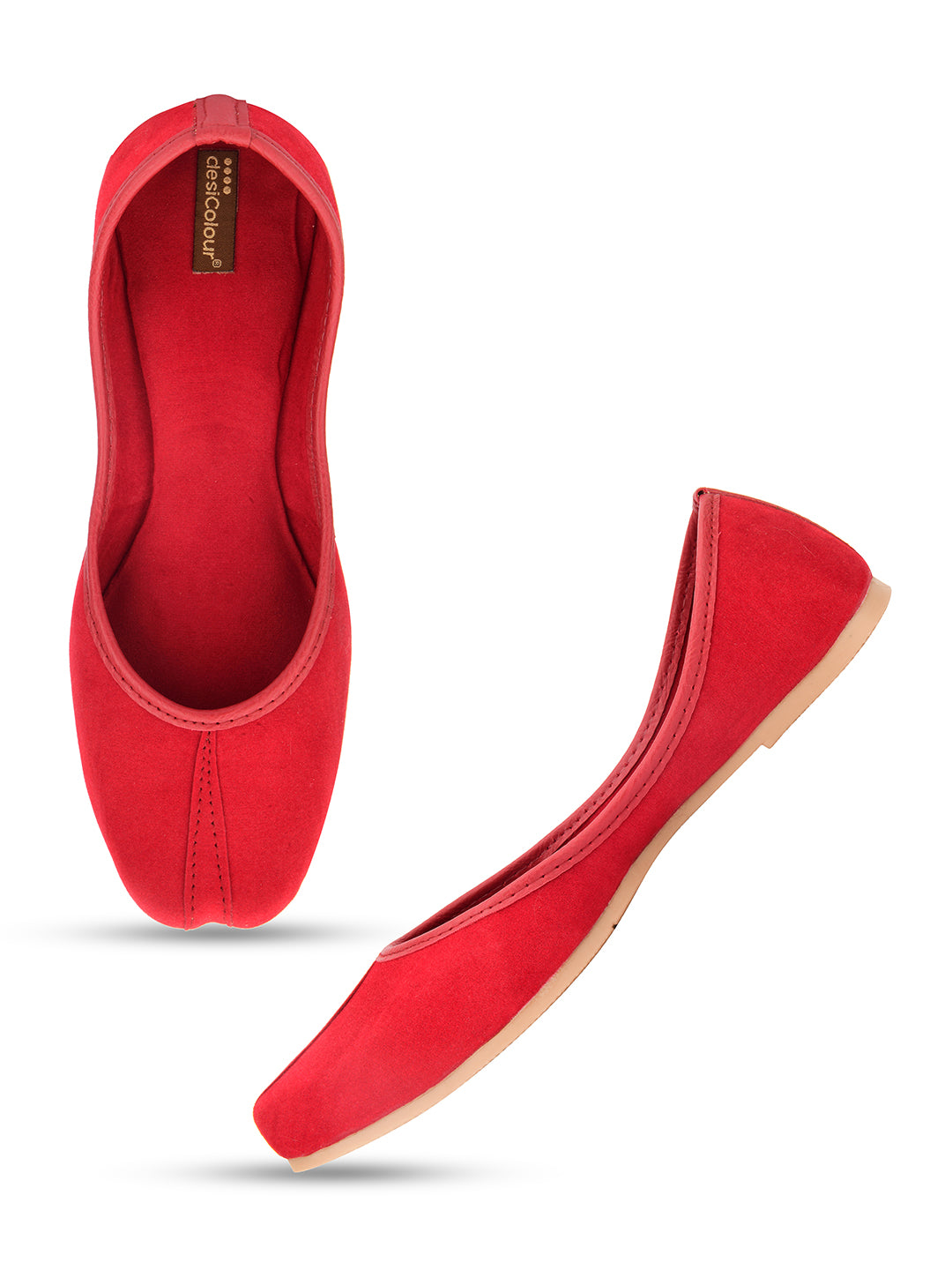 DESI COLOUR Women Red Ethnic Punjabi Jutti