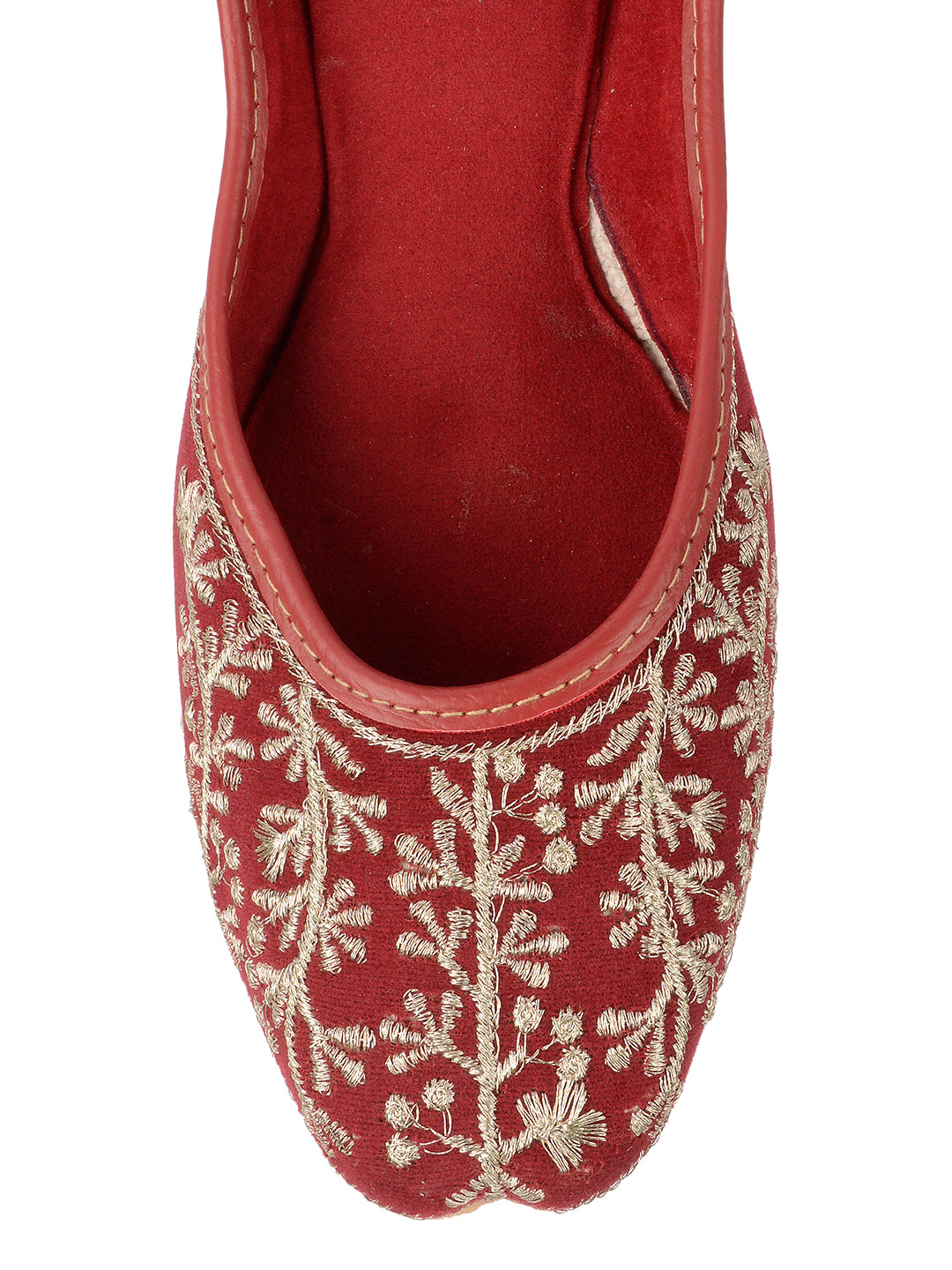 DESI COLOUR Women Maroon Ethnic Punjabi Jutti
