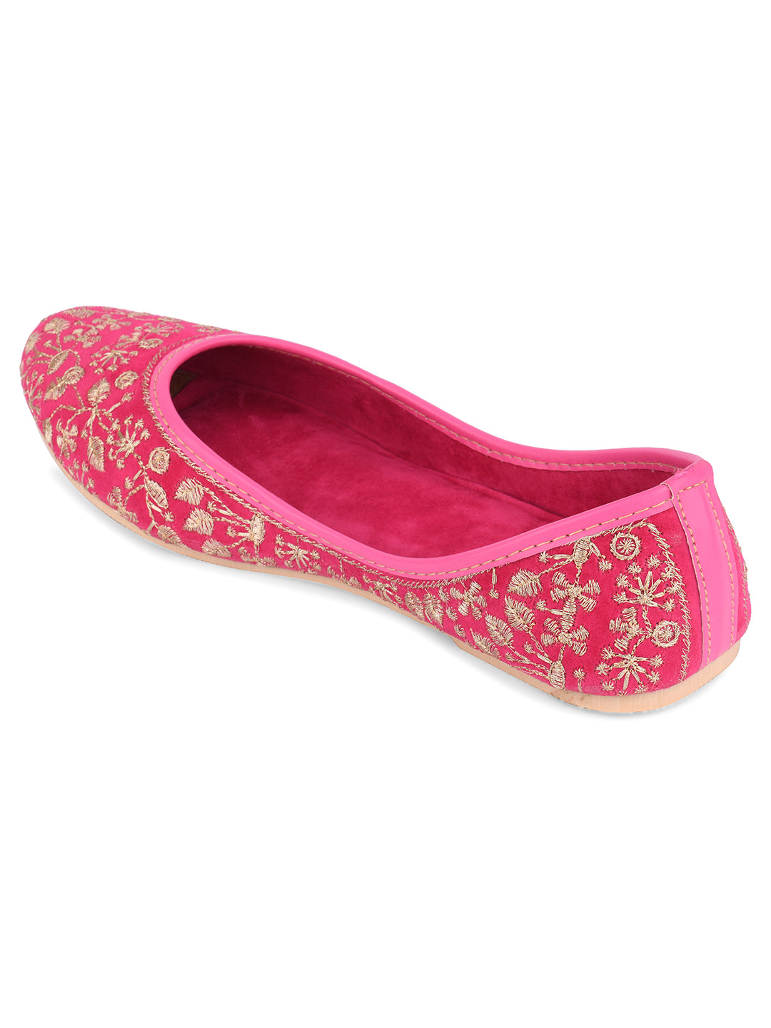 DESI COLOUR Women Pink Ethnic Punjabi Jutti
