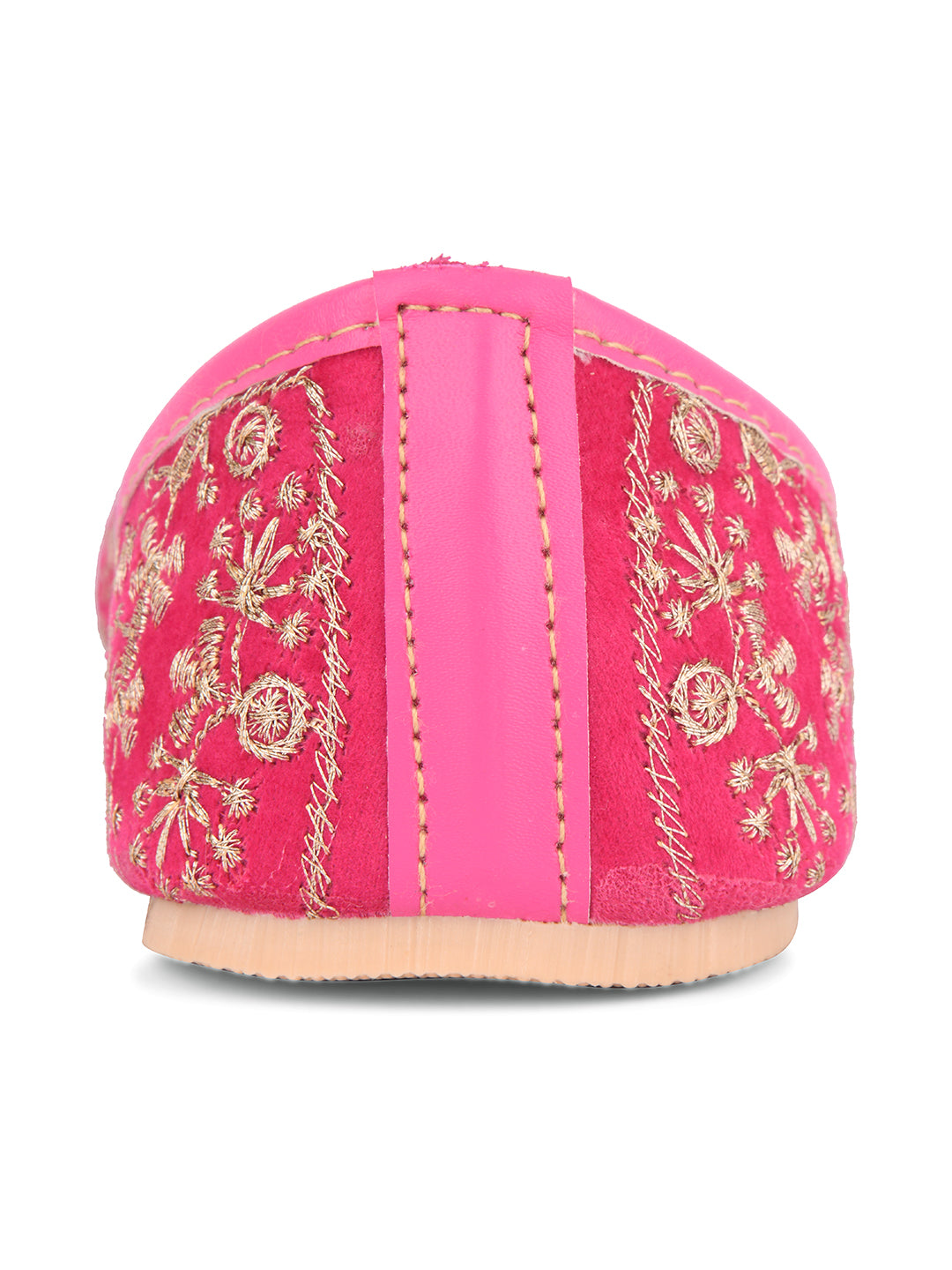 DESI COLOUR Women Pink Ethnic Punjabi Jutti