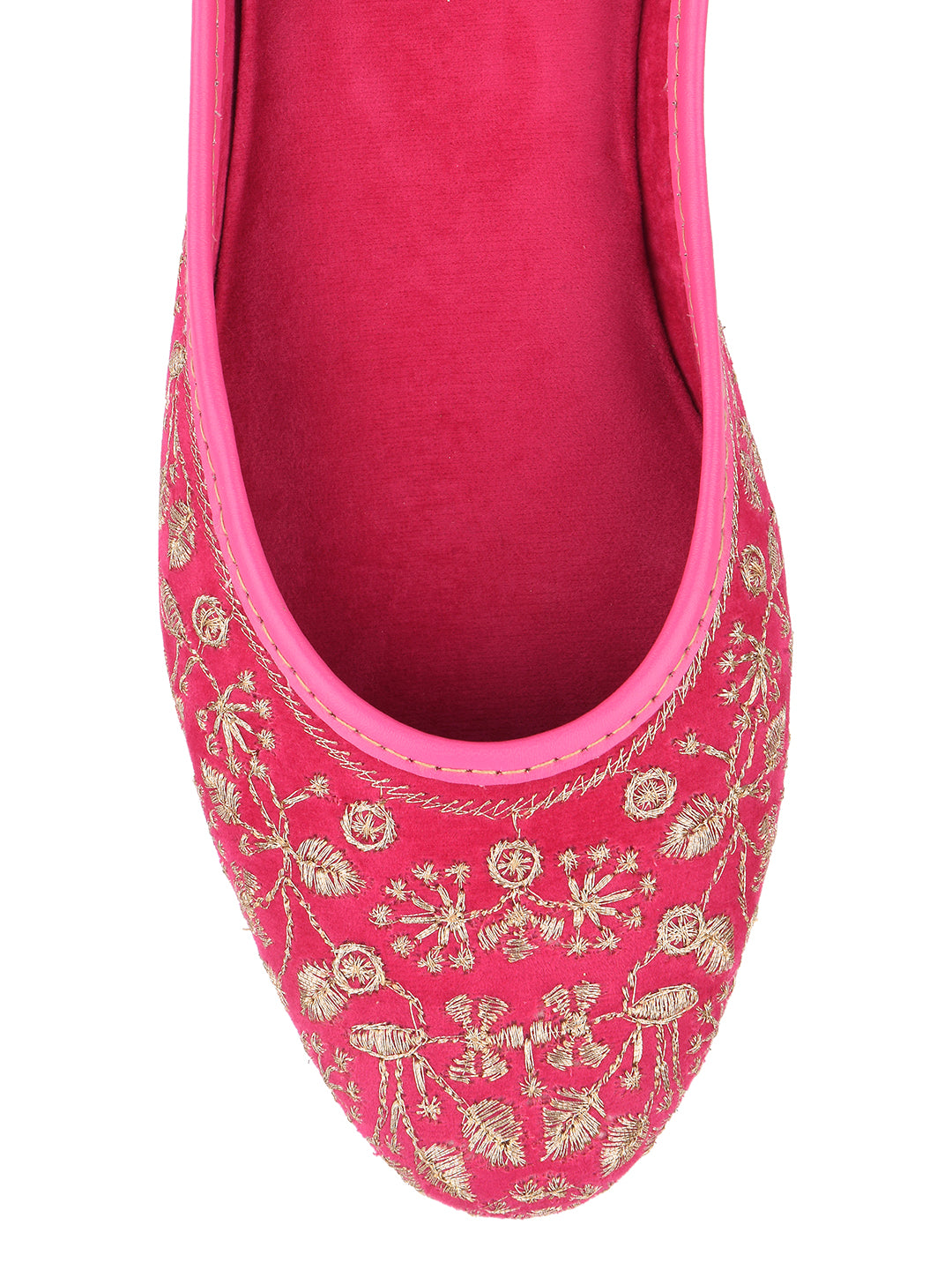 DESI COLOUR Women Pink Ethnic Punjabi Jutti