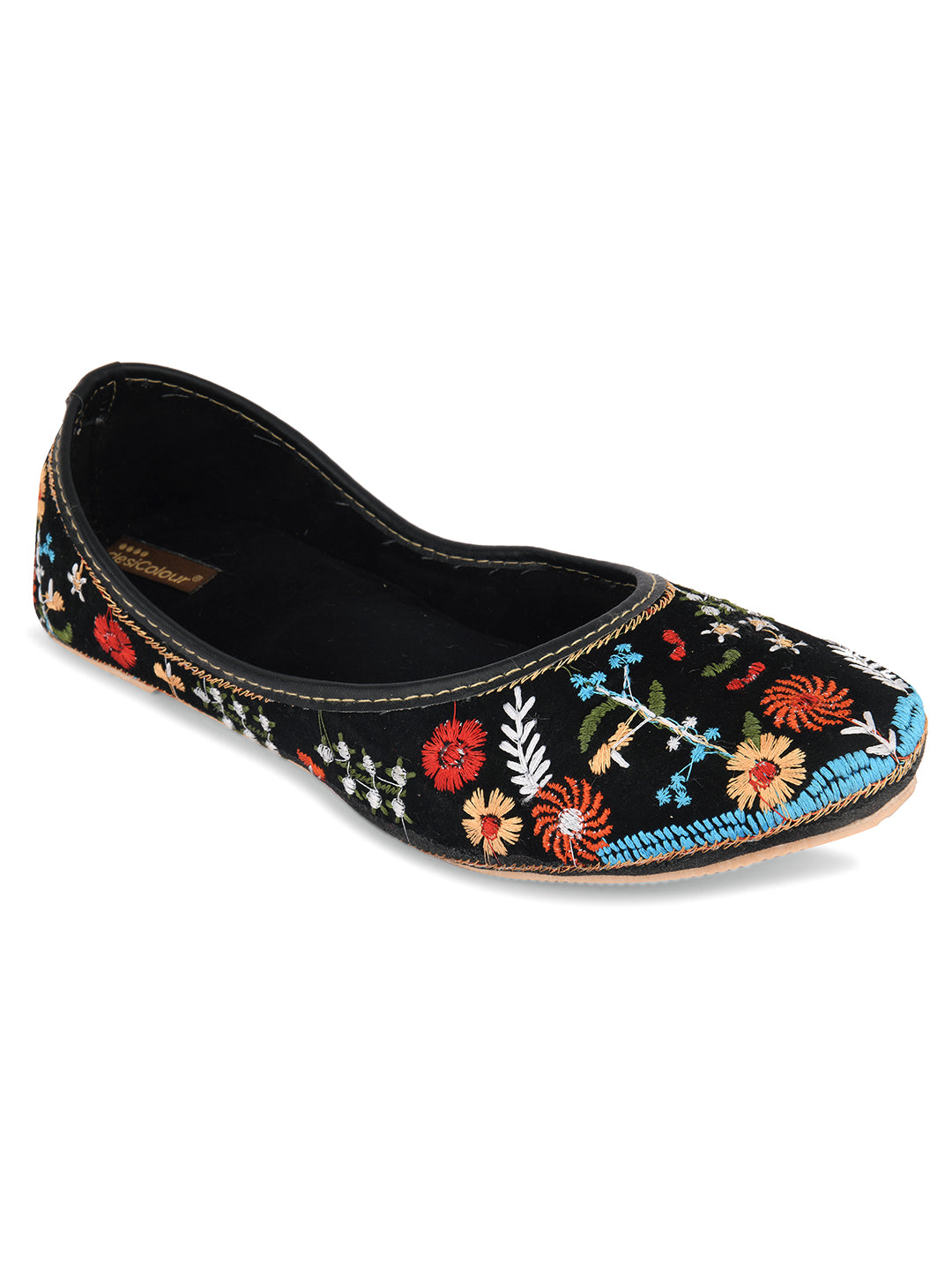 DESI COLOUR Women Black Ethnic Punjabi Jutti