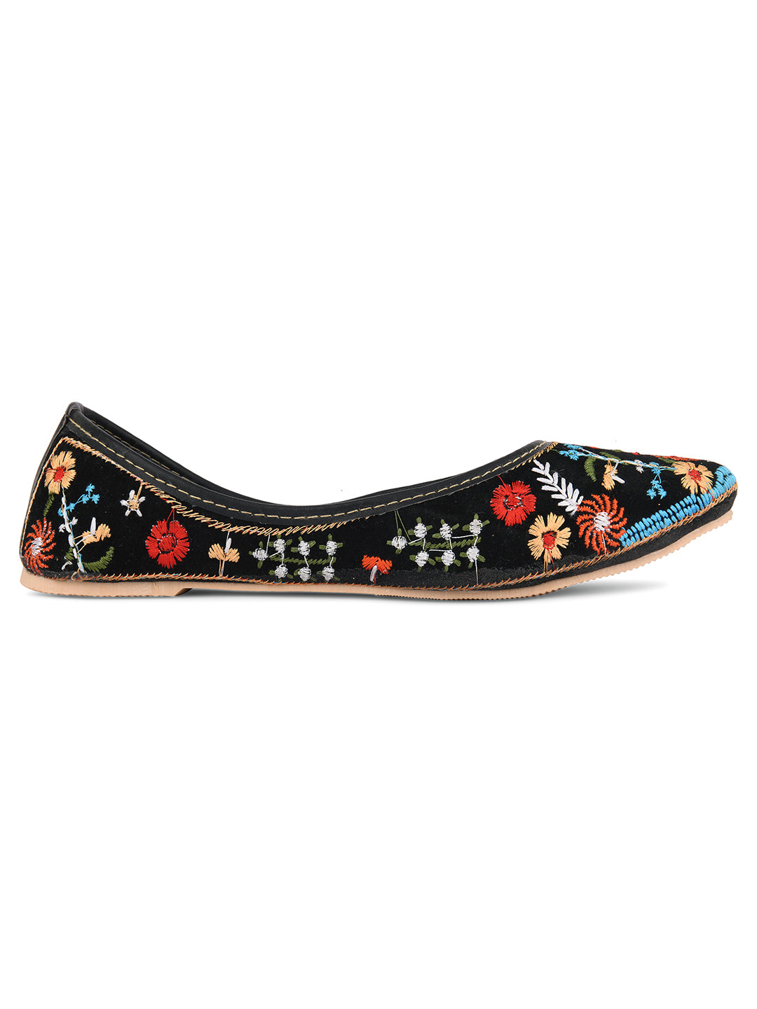 DESI COLOUR Women Black Ethnic Punjabi Jutti