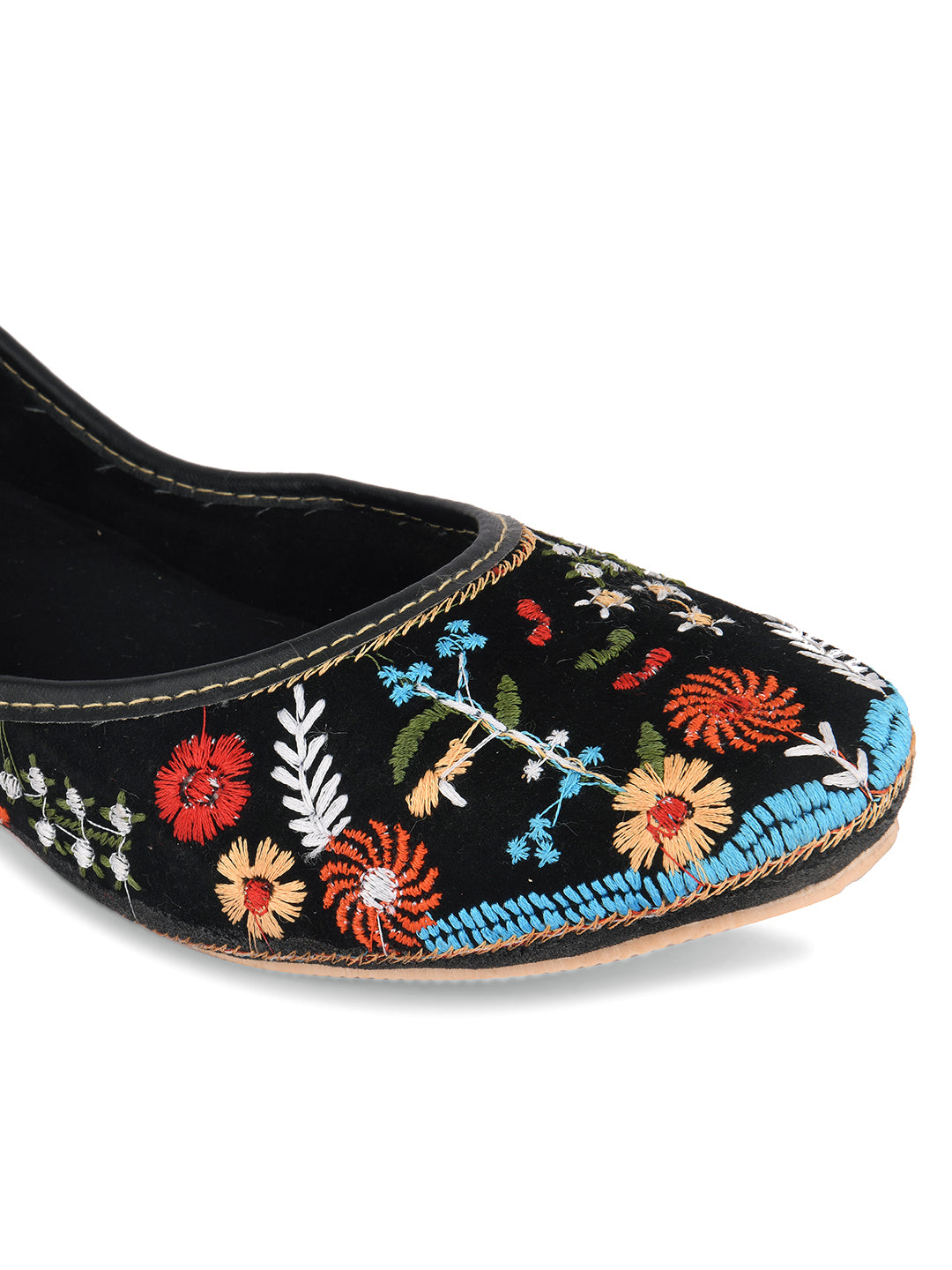 DESI COLOUR Women Black Ethnic Punjabi Jutti