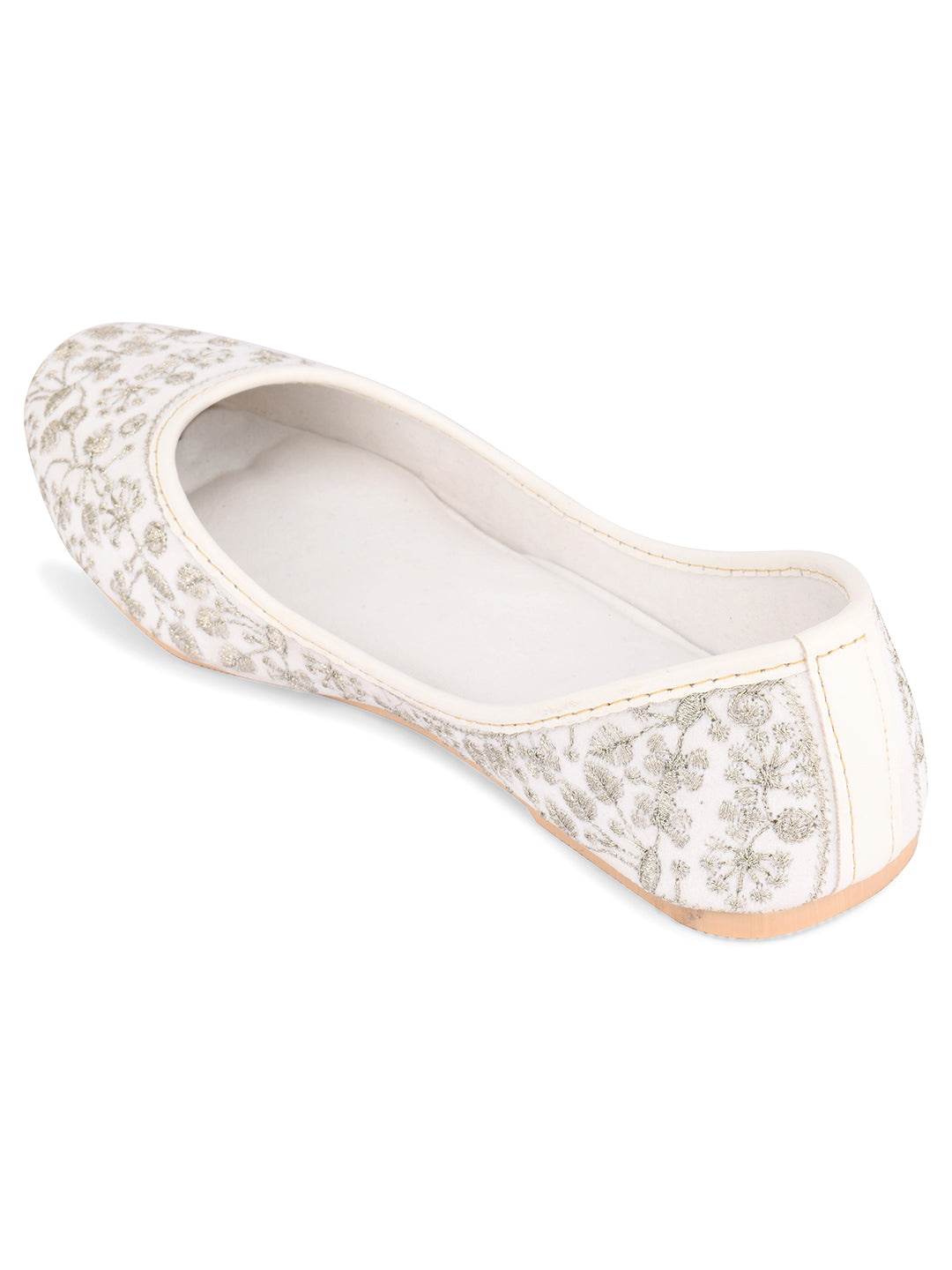 DESI COLOUR Women White Ethnic Punjabi Jutti