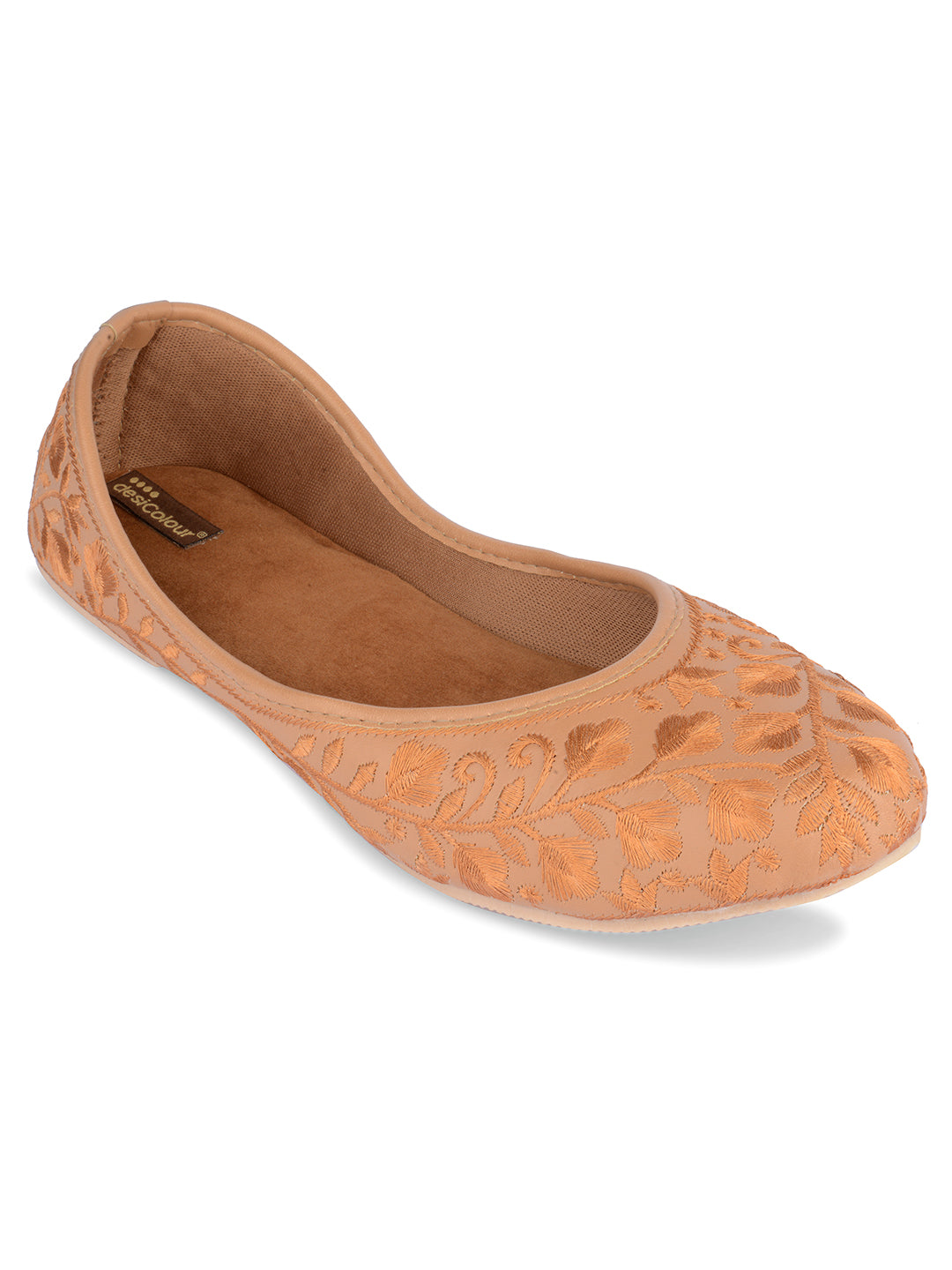 DESI COLOUR Women Tan Ethnic Punjabi Jutti