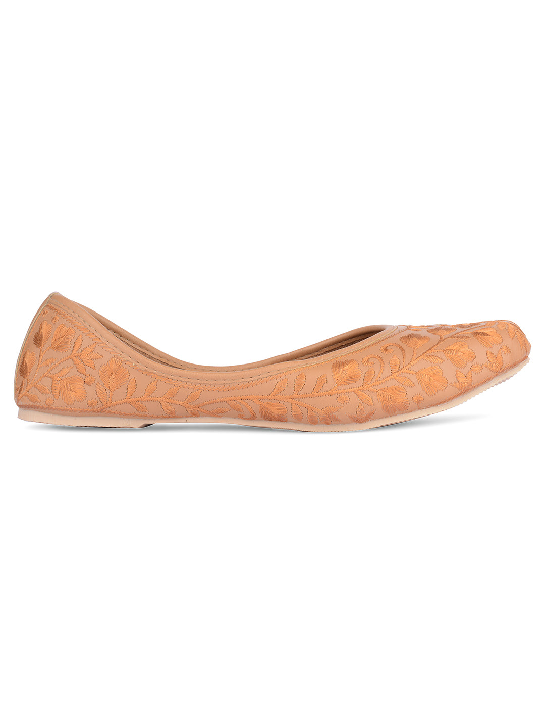 DESI COLOUR Women Tan Ethnic Punjabi Jutti