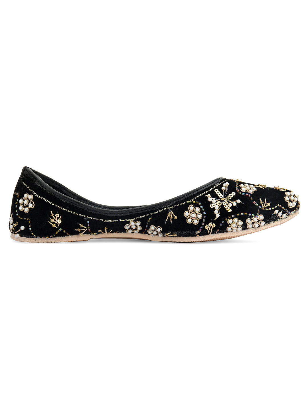 DESI COLOUR Women Black Ethnic Punjabi Jutti