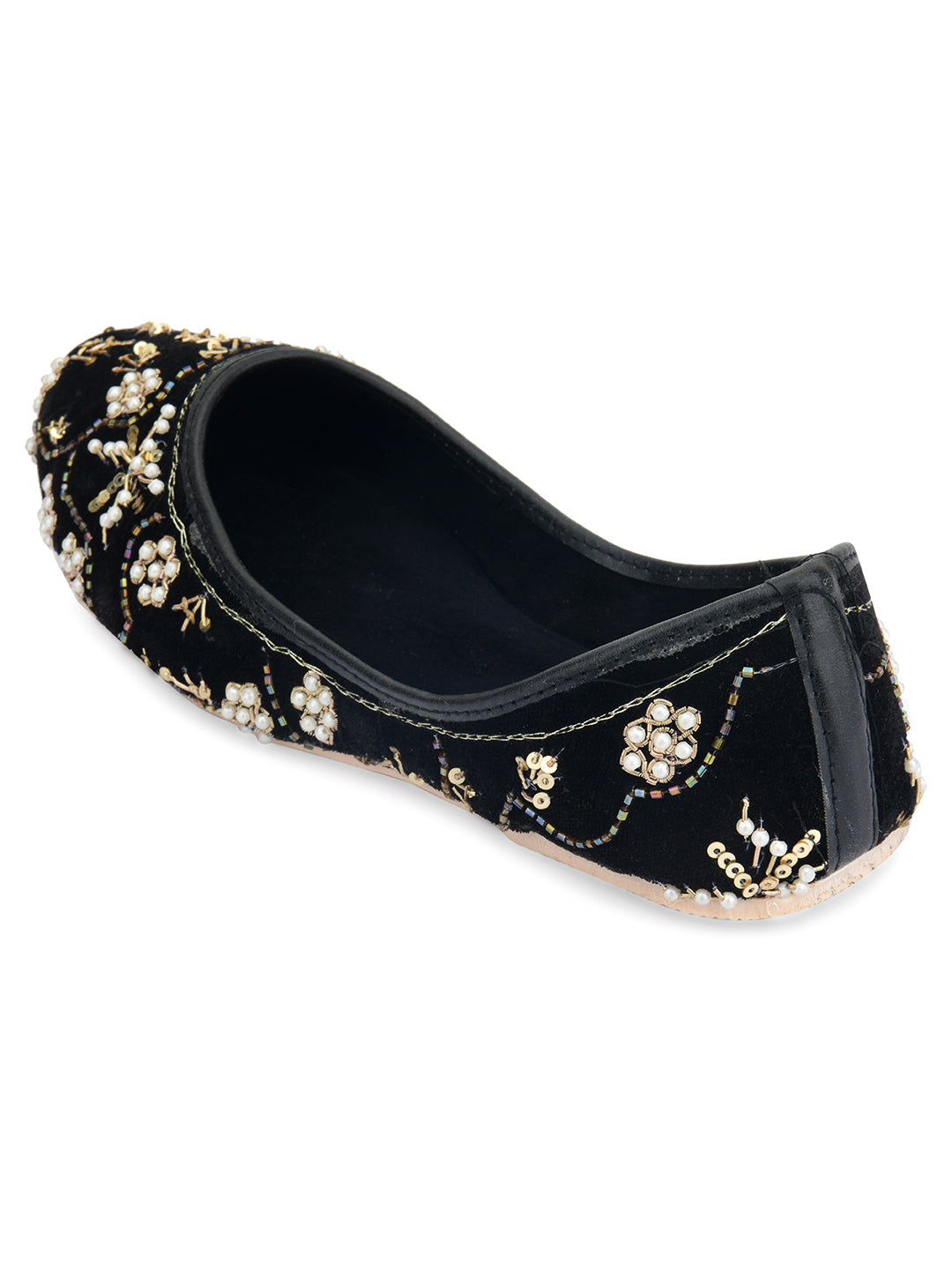 DESI COLOUR Women Black Ethnic Punjabi Jutti