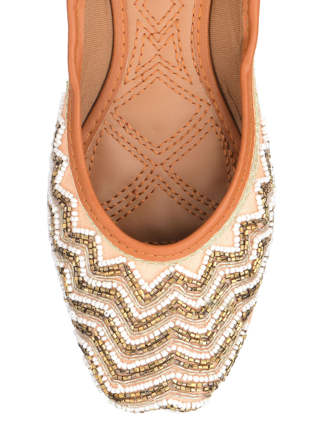DESI COLOUR Women Peach Ethnic Punjabi Jutti