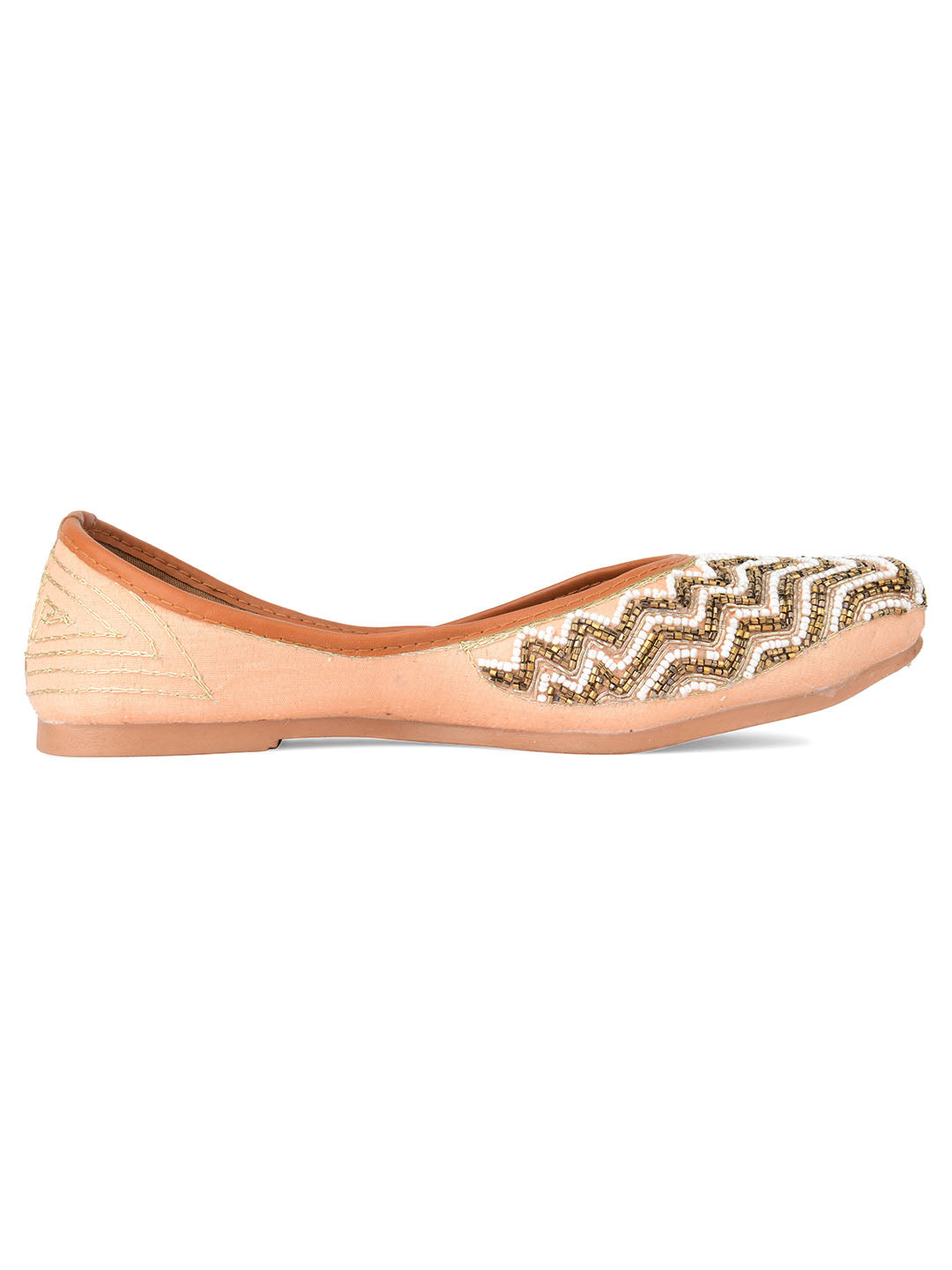 DESI COLOUR Women Peach Ethnic Punjabi Jutti