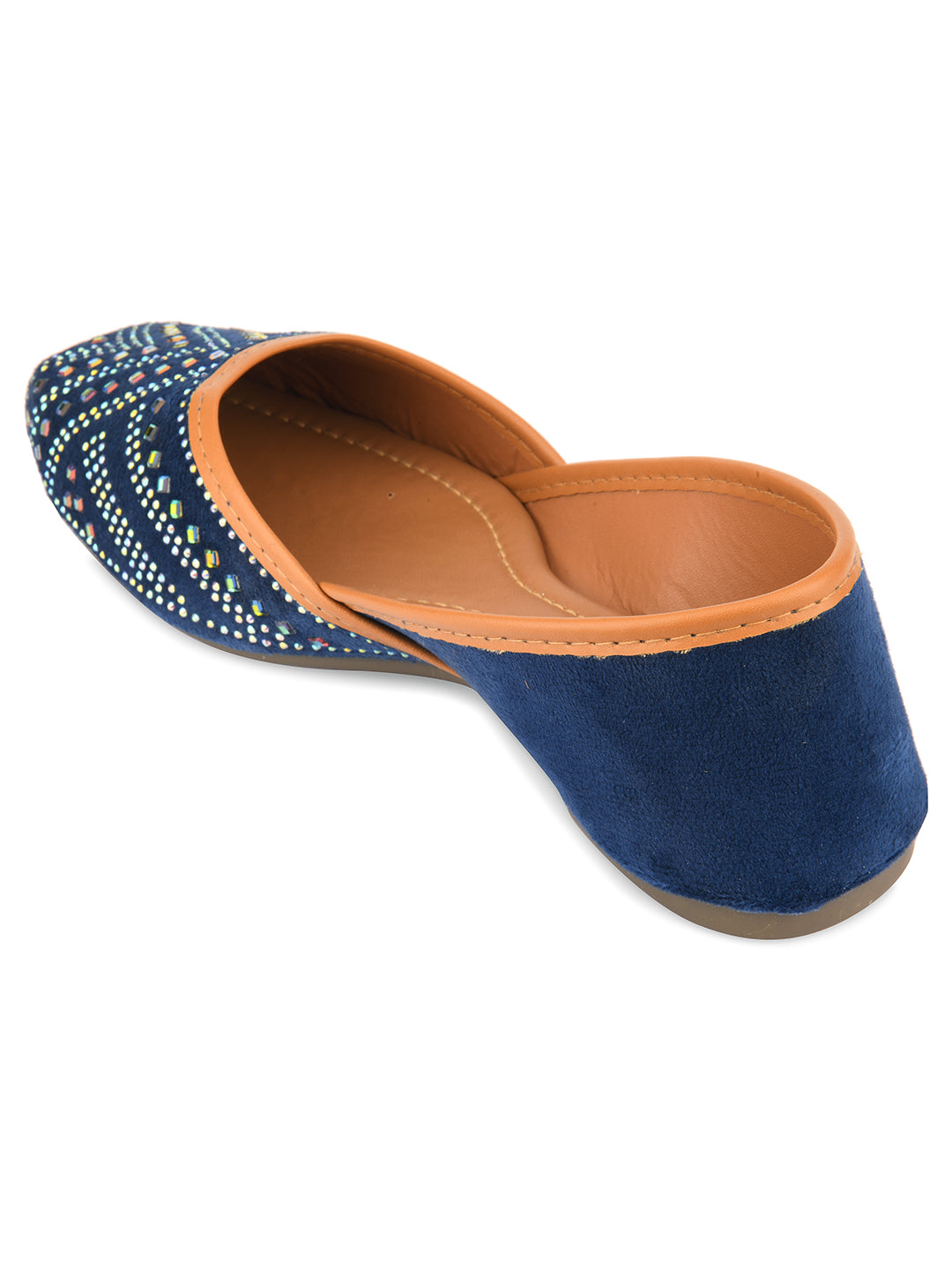 DESI COLOUR Women Blue Ethnic Punjabi Jutti