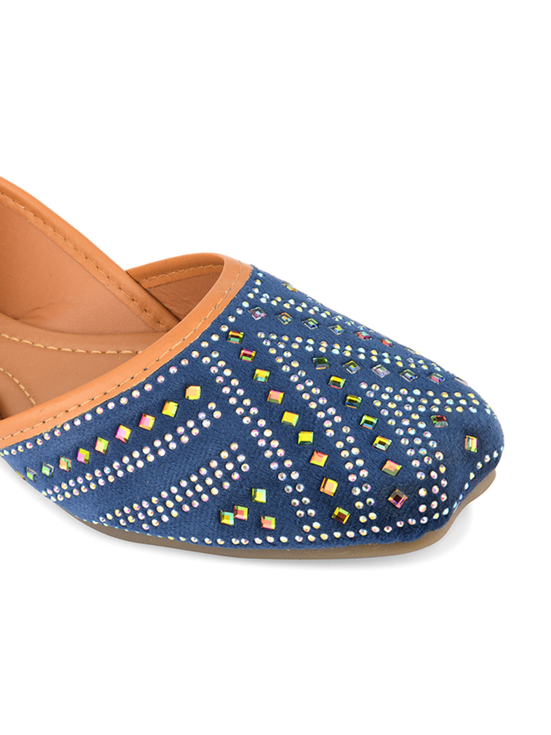 DESI COLOUR Women Blue Ethnic Punjabi Jutti