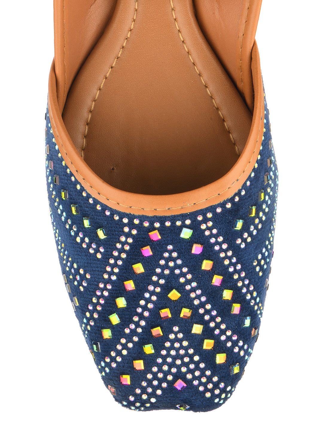 DESI COLOUR Women Blue Ethnic Punjabi Jutti