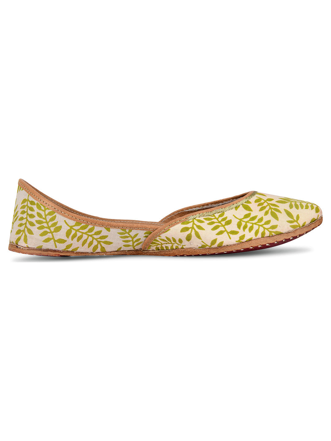DESI COLOUR Women Green Ethnic Punjabi Jutti