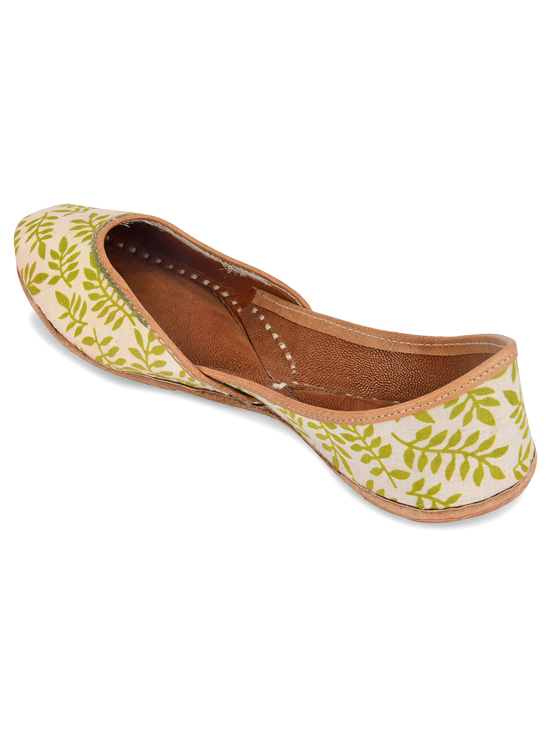 DESI COLOUR Women Green Ethnic Punjabi Jutti