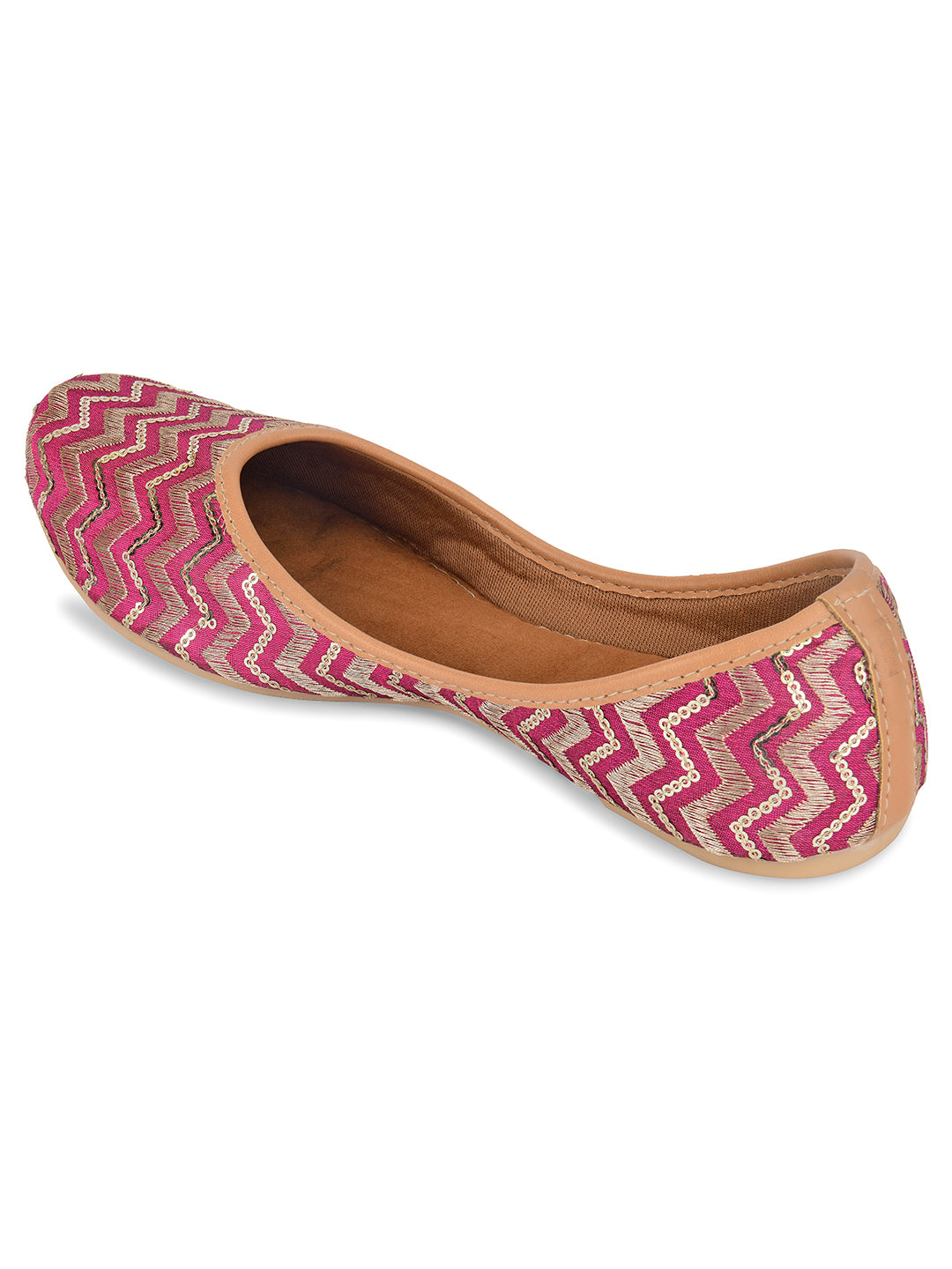 DESI COLOUR Women Sea Green Ethnic Punjabi Jutti