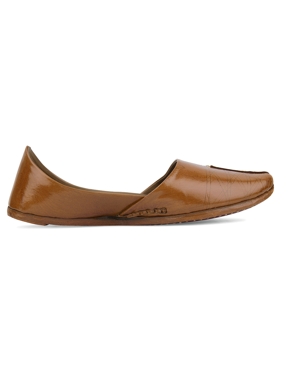 DESI COLOUR Mens Brown Ethnic Footwear/Punjabi Jutti