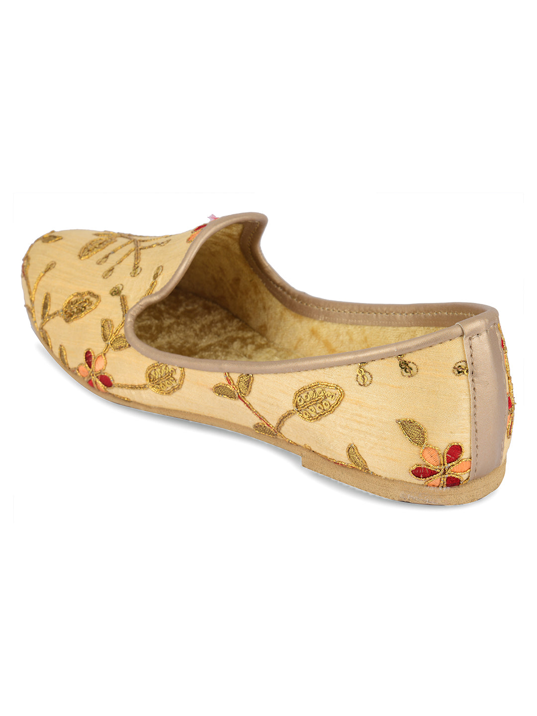 DESI COLOUR Mens Gold Ethnic Footwear/Punjabi Jutti