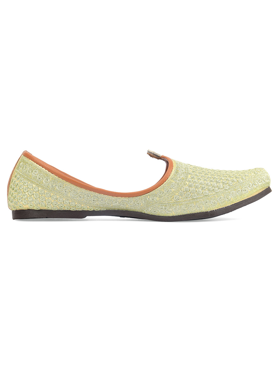 DESI COLOUR Mens Gold Ethnic Footwear/Punjabi Jutti