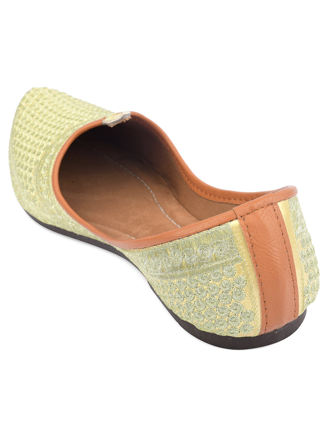 DESI COLOUR Mens Gold Ethnic Footwear/Punjabi Jutti