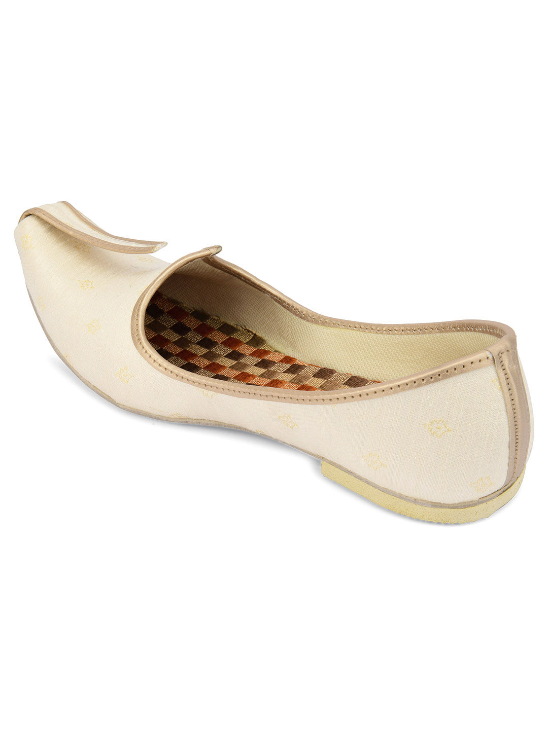 DESI COLOUR Mens Off White Ethnic Footwear/Punjabi Jutti