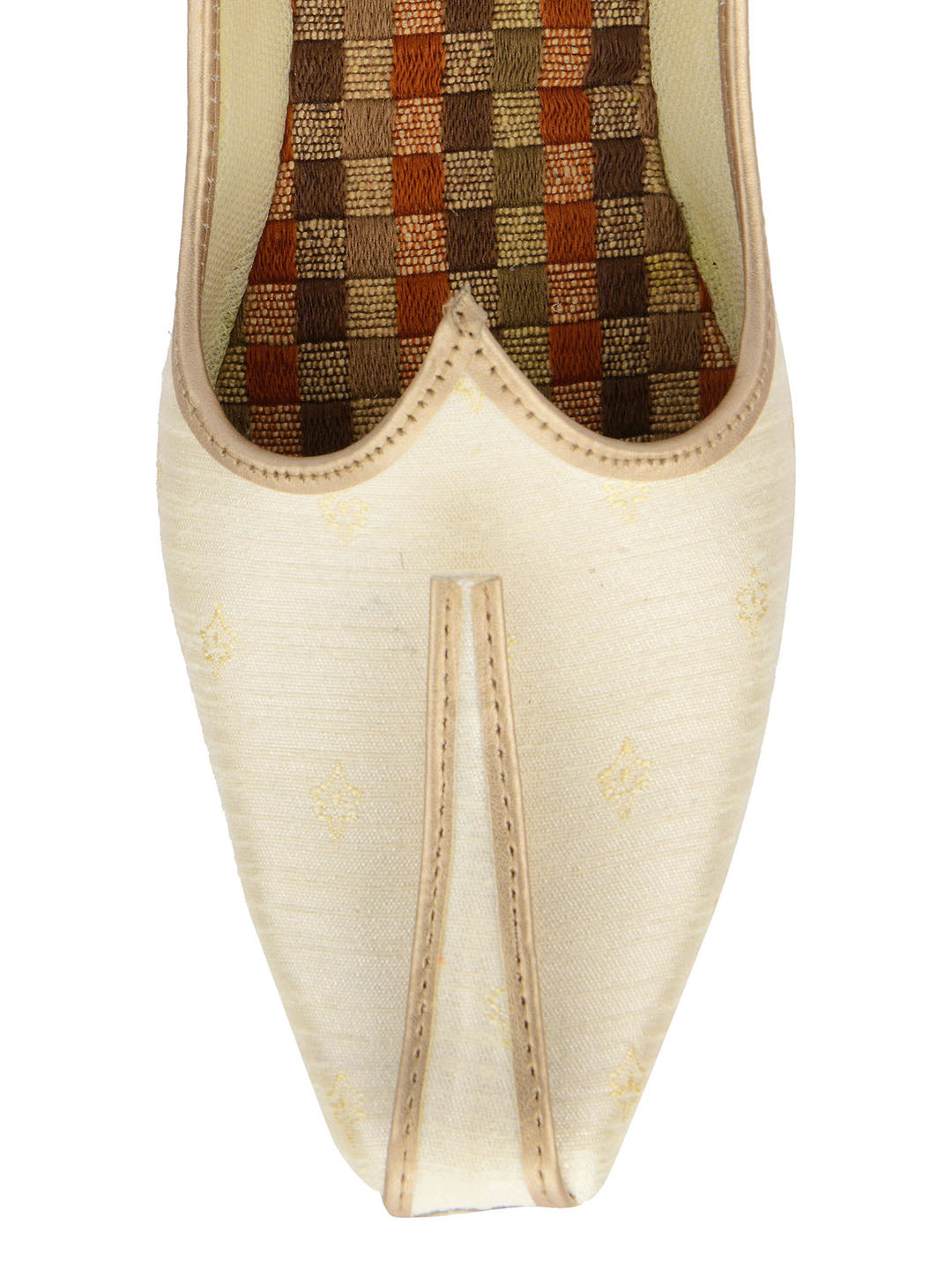 DESI COLOUR Mens Off White Ethnic Footwear/Punjabi Jutti