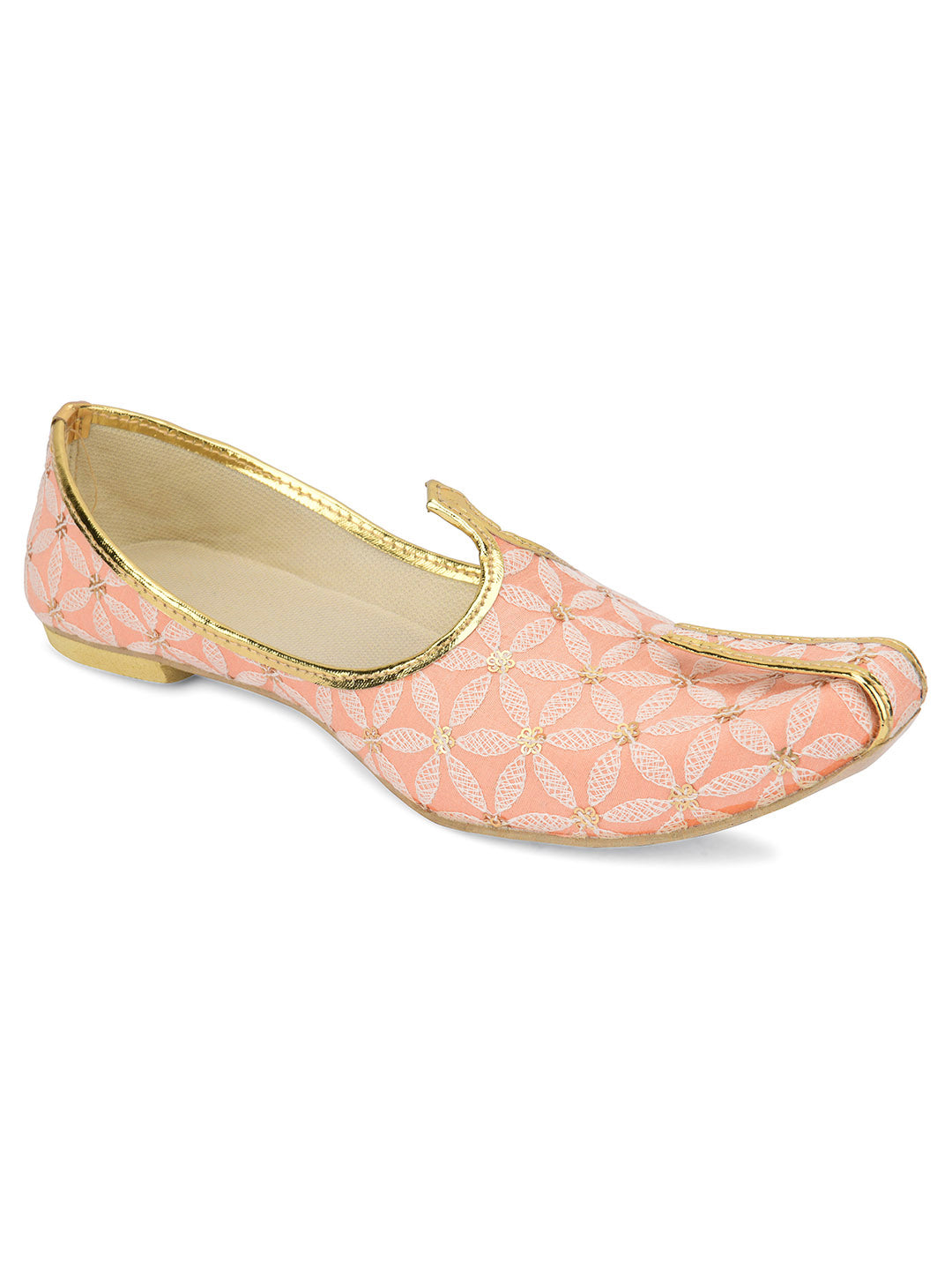 DESI COLOUR Mens Gold Ethnic Footwear/Punjabi Jutti