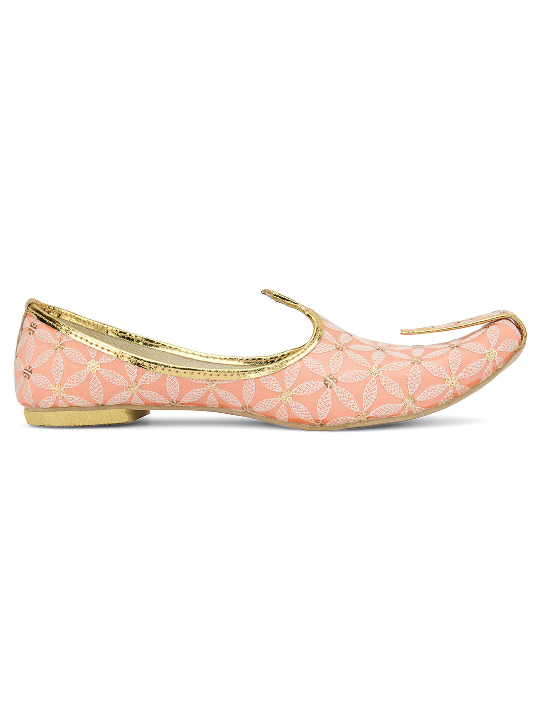 DESI COLOUR Mens Gold Ethnic Footwear/Punjabi Jutti