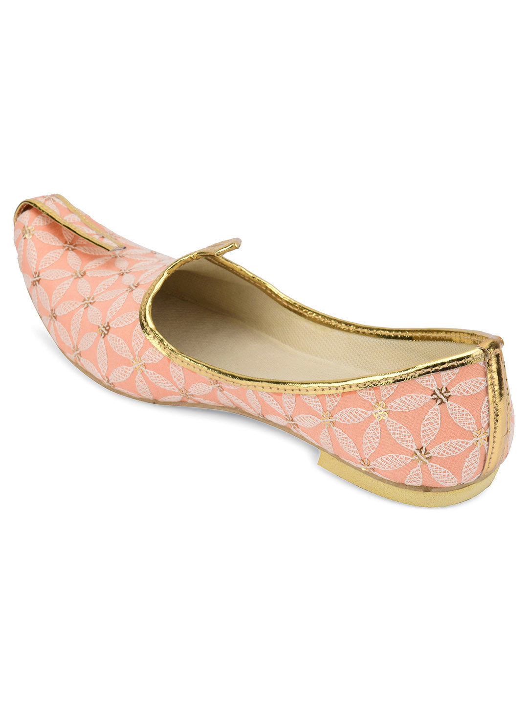 DESI COLOUR Mens Gold Ethnic Footwear/Punjabi Jutti
